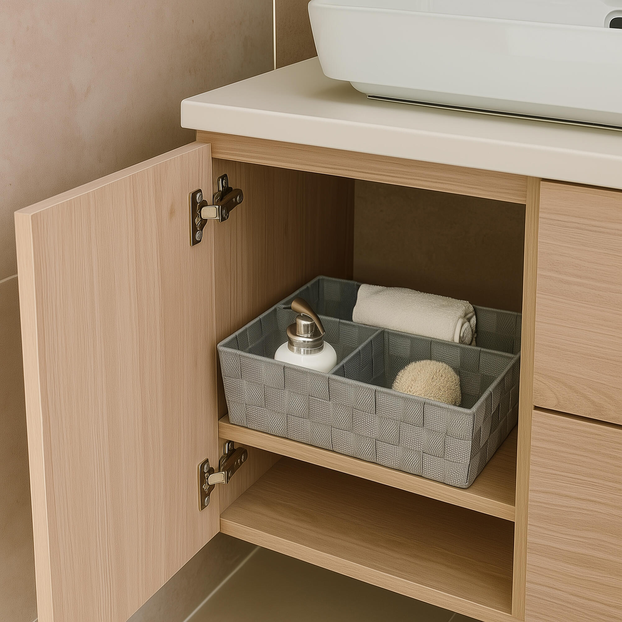 Organizador de almacenamiento gris Organizadores 25x25x8cm - 2