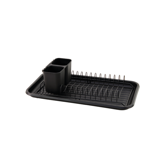 Escurreplatos con bandeja negro slim de 43.8x23x11cm