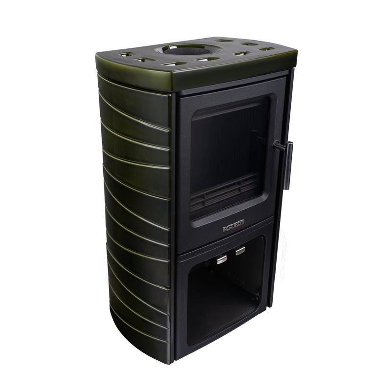 Piec kominkowy TROMSO Zielony NORDFLAM