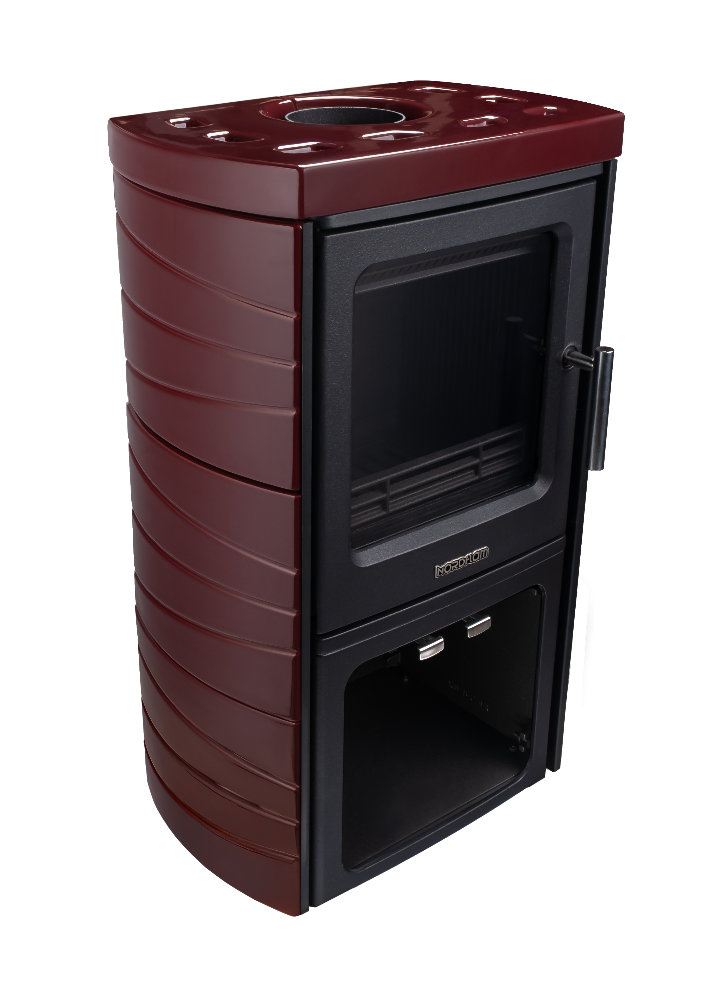 Piec kominkowy TROMSO Bordowy NORDFLAM