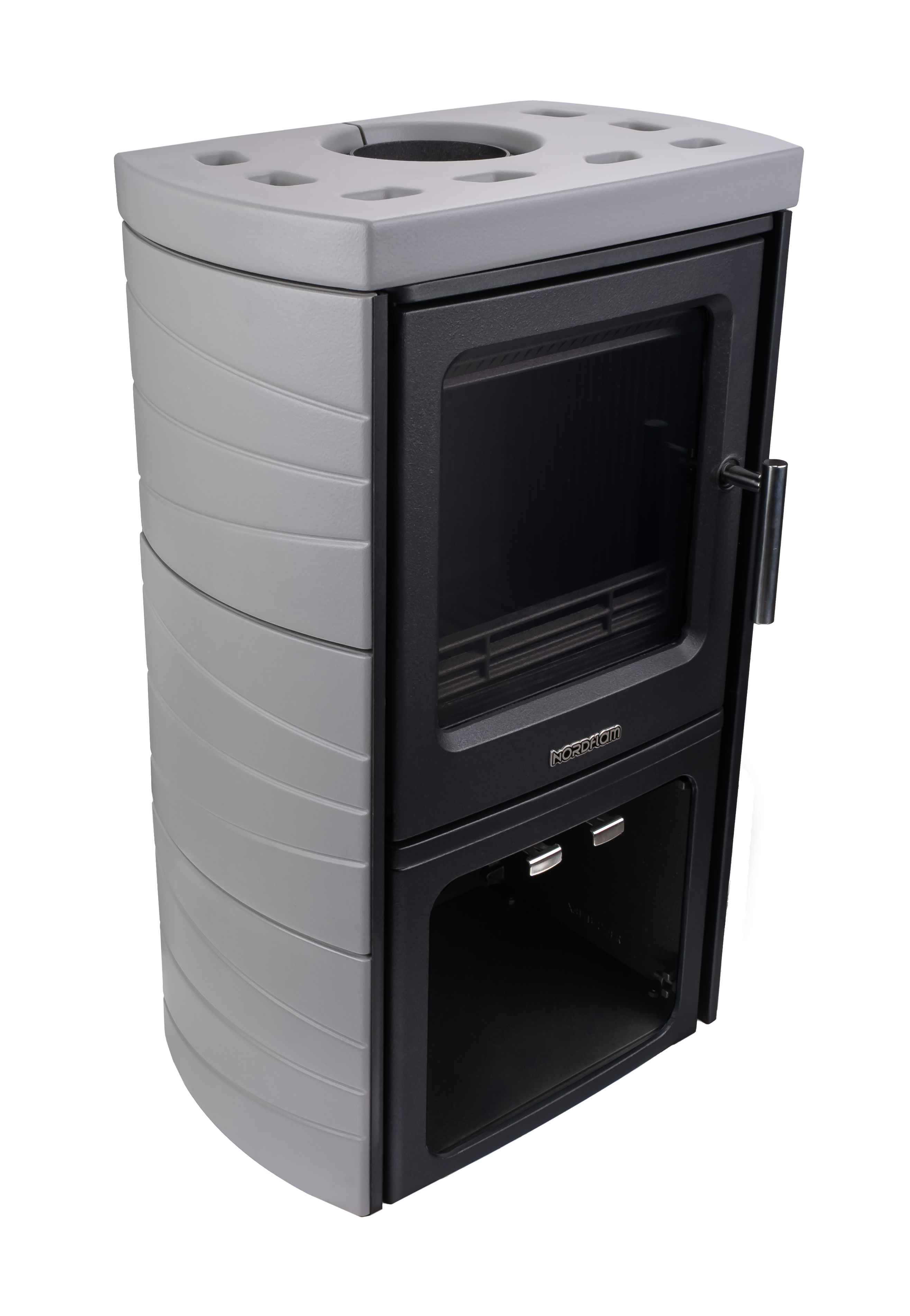 Piec kominkowy Tromso Szary NORDFLAM