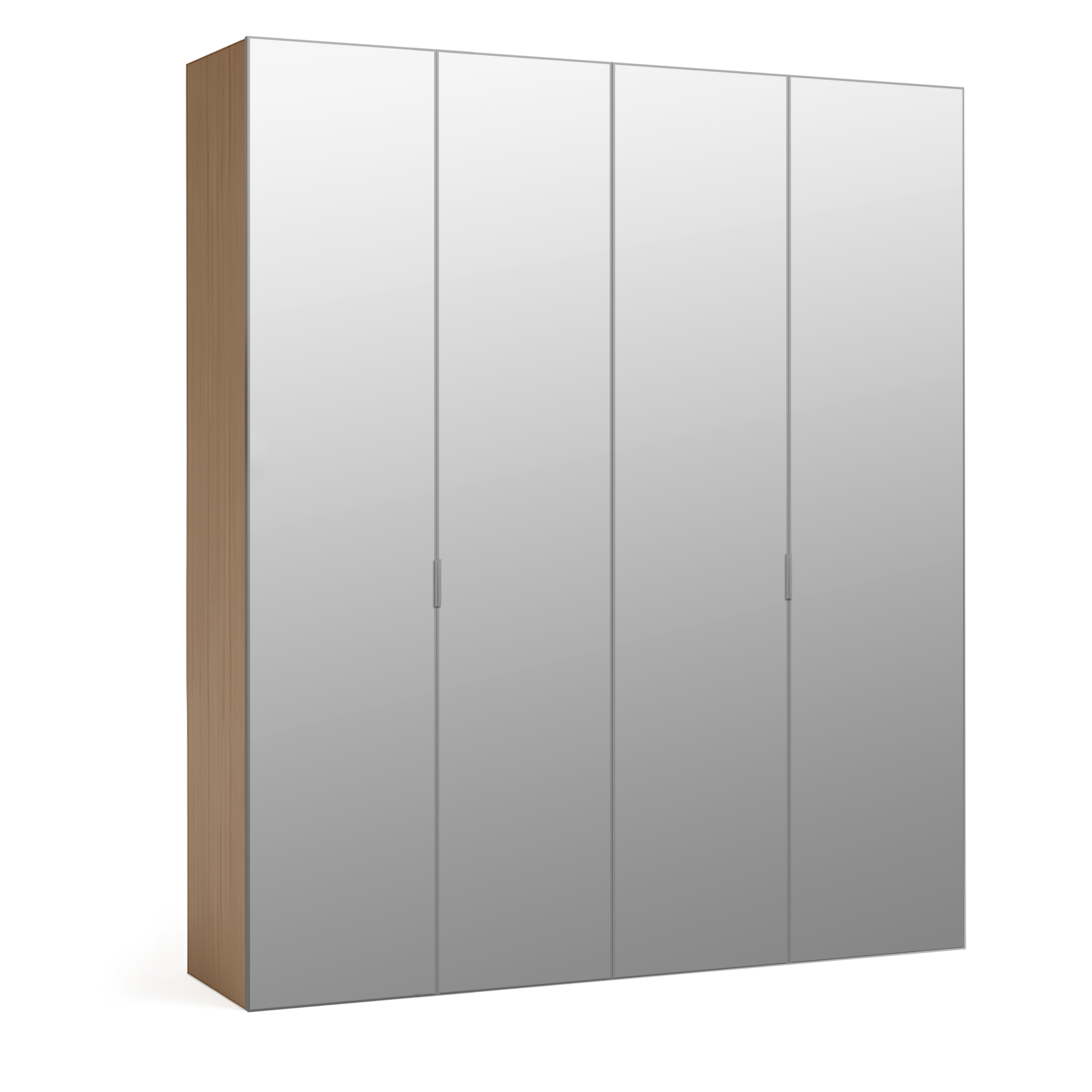 Armario spaceo home 4 puertas abatibles doha espejo 240x240x60