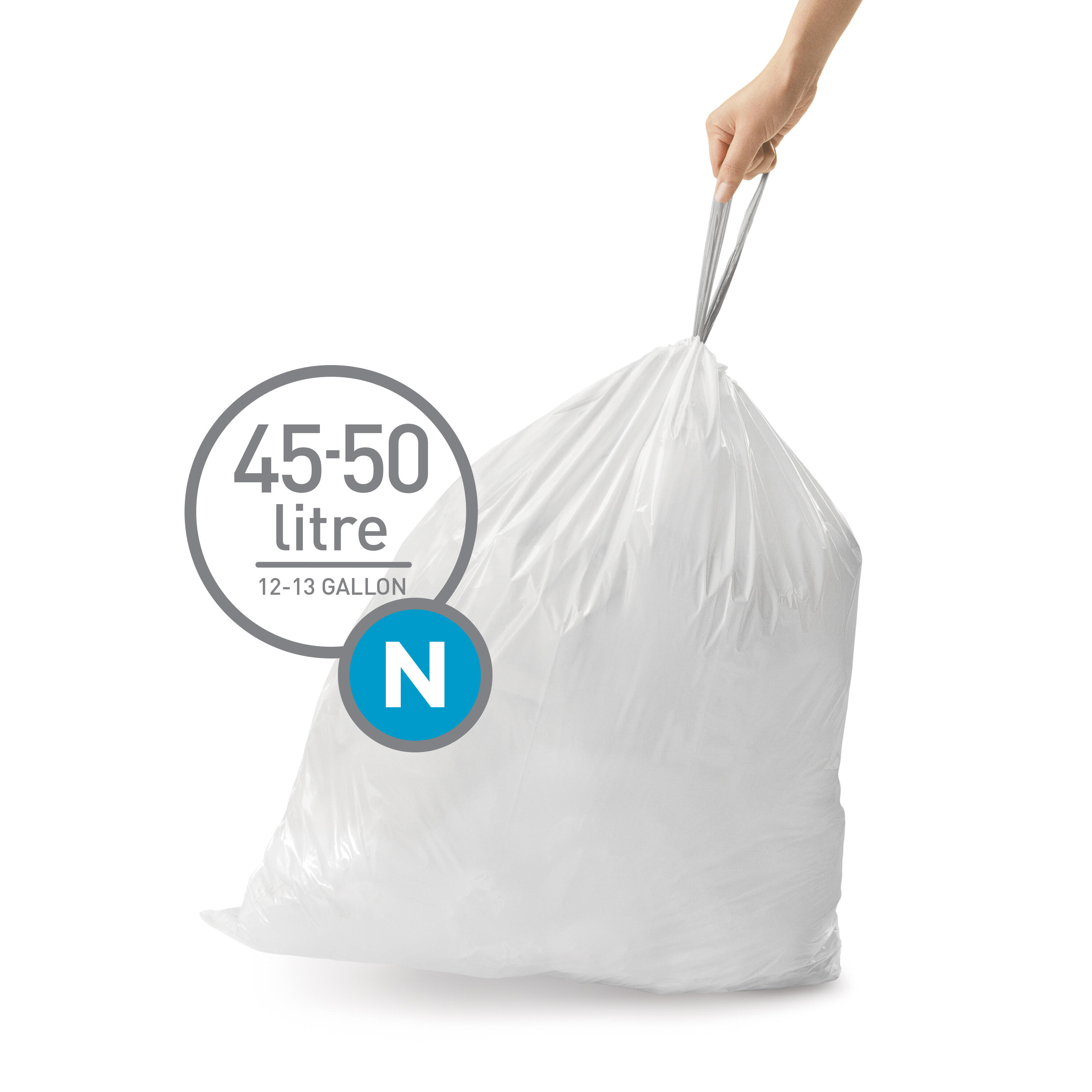20 sacs-poubelle 45-50L SIMPLEHUMAN Code N blanc - 5
