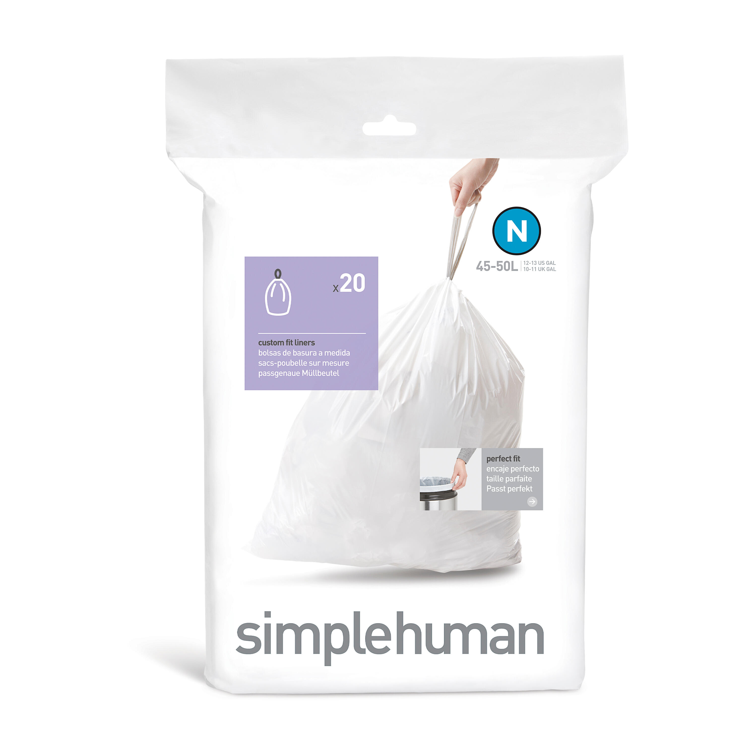 20 sacs-poubelle 45-50L SIMPLEHUMAN Code N Leroy Merlin