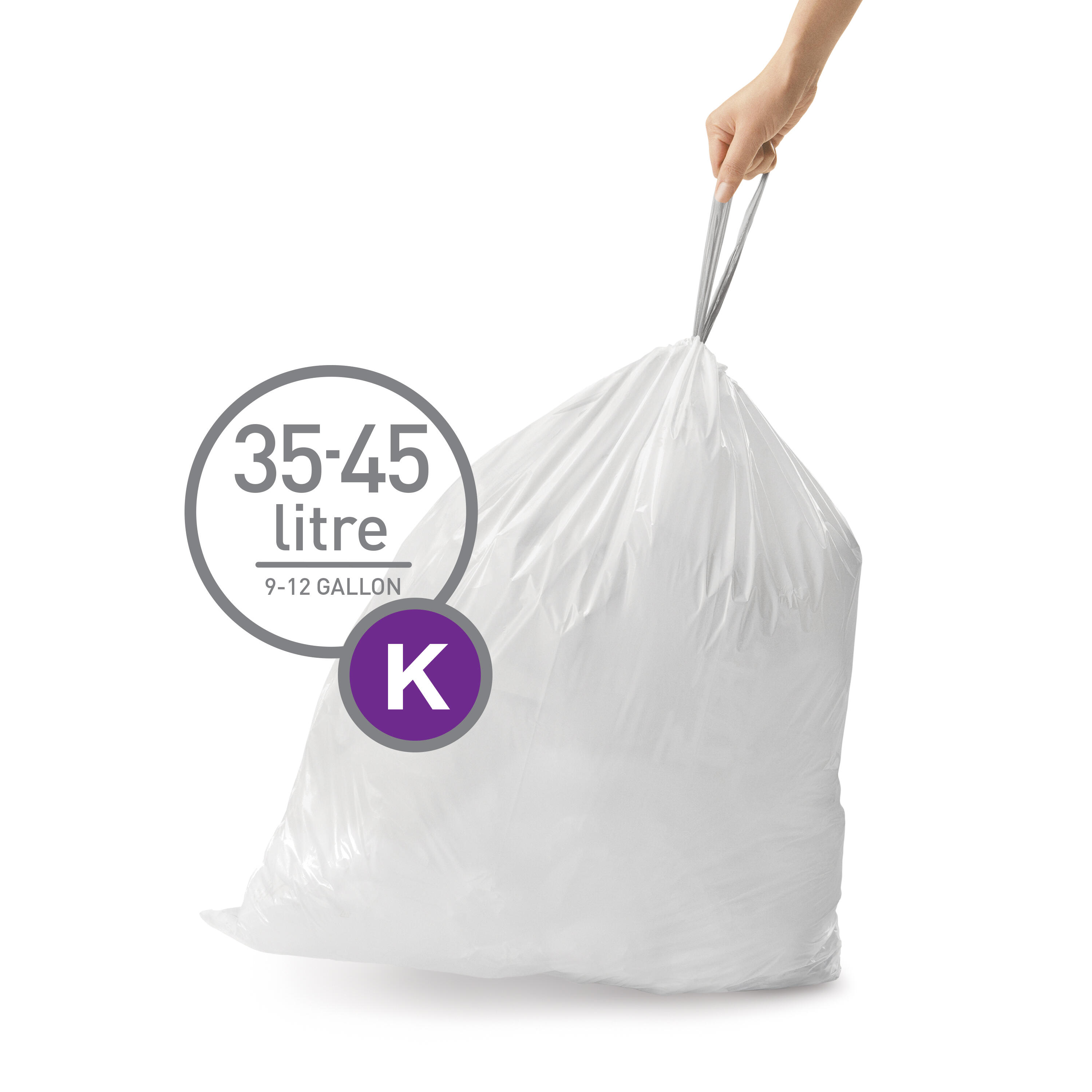 20 sacs-poubelle 35-45L SIMPLEHUMAN Code K blanc - 2