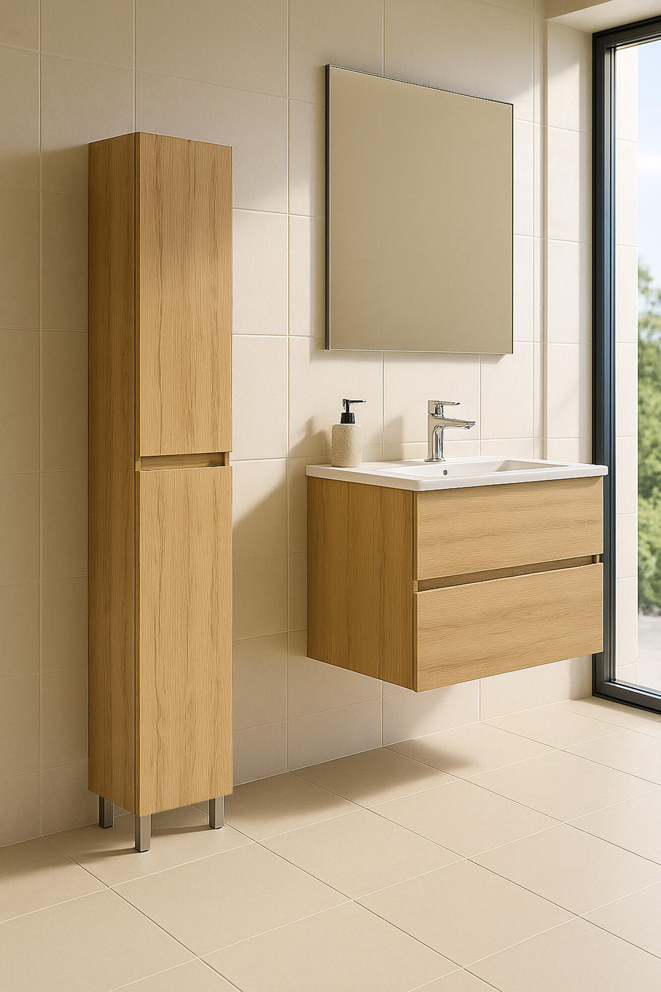 COLUMNA DE BAÑO BOSTON ROBLE 30X180X21CM - 2