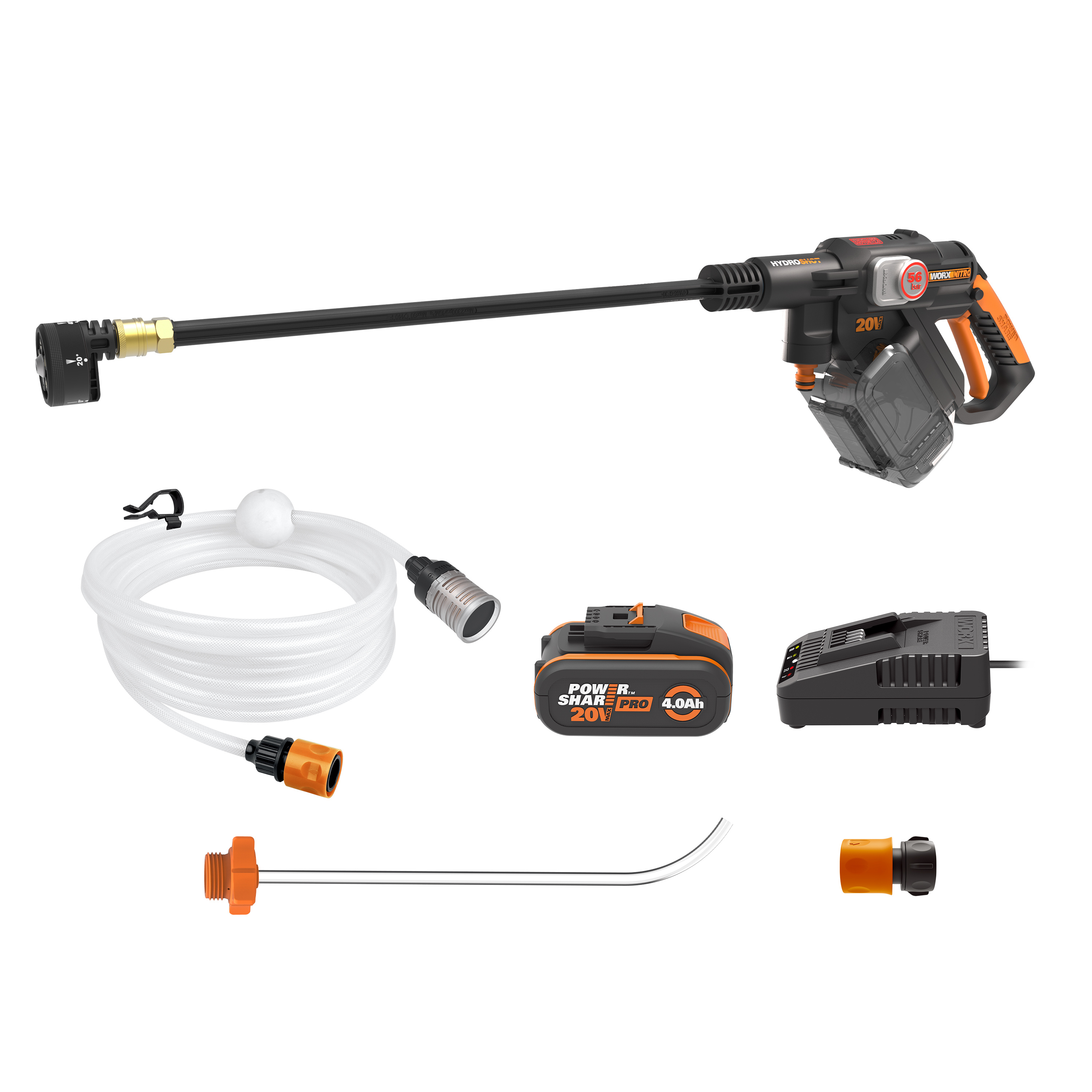 Hidrolimpiadora a batería worx hydroshot wg633e de 56 bares de presión