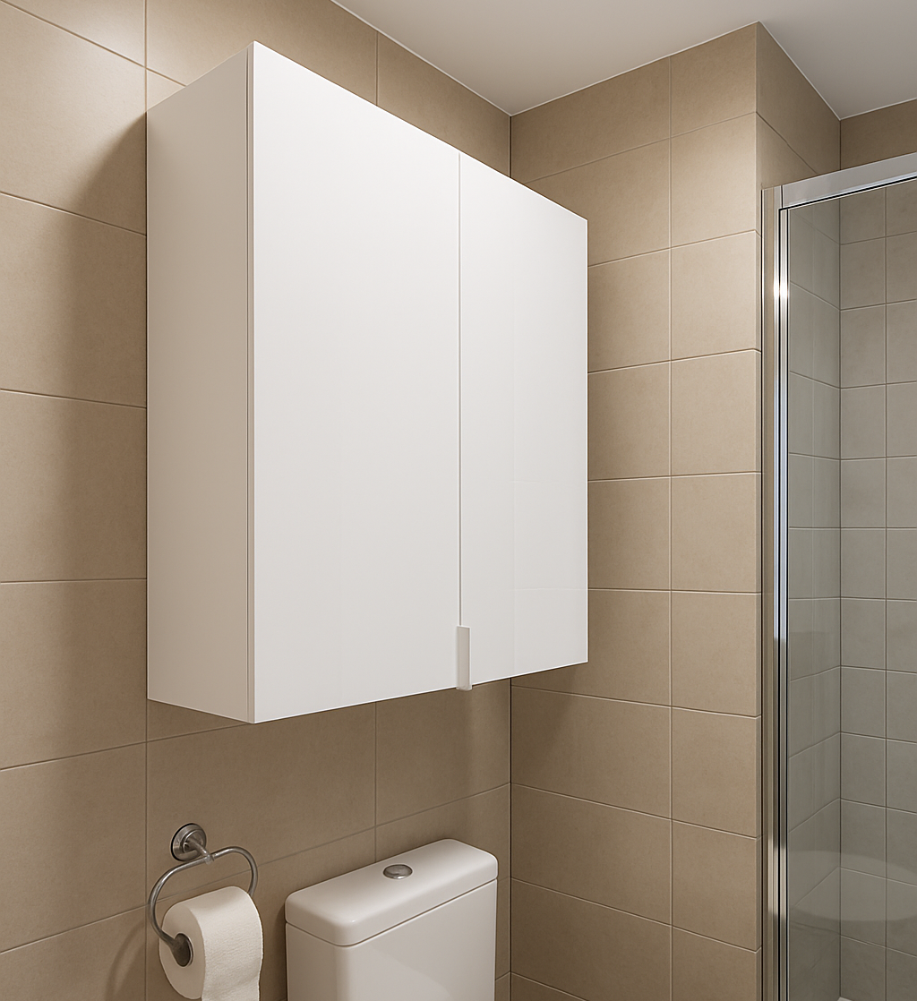 Pensile bagno Essential bianco in truciolare SENSEA, 2 ante apertura da sinistra e destra P 32 x L 50 x H 62 cm - 2