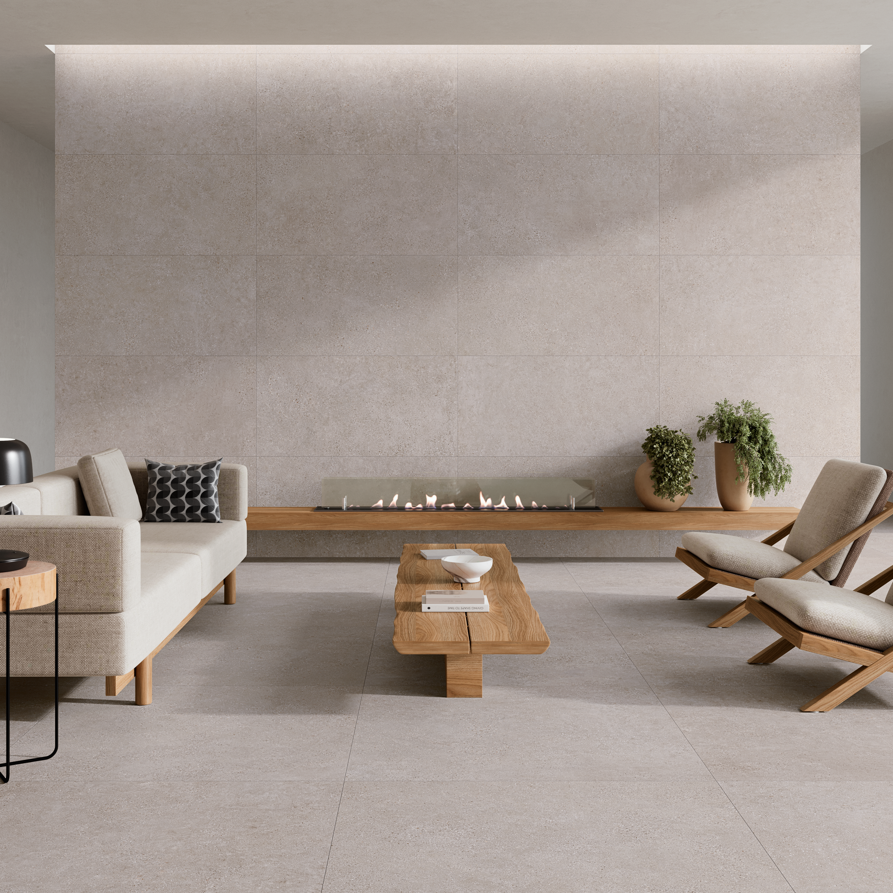 Suelo/Azulejo porcelánico Kirat efecto cemento greige 60x120 cm | Leroy ...