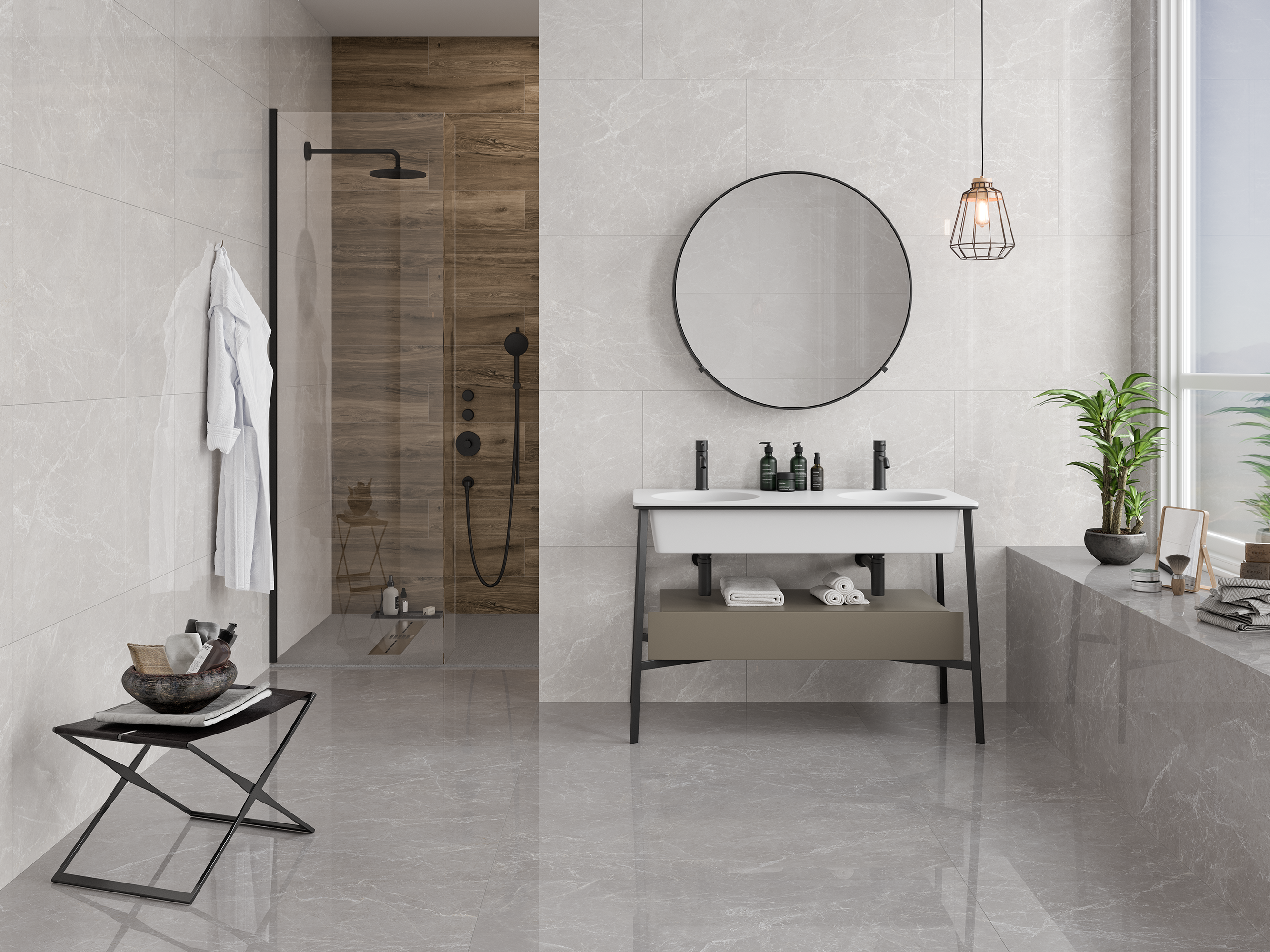 Suelo porcelánico Murano efecto mármol perla 60x120 cm C1 | Leroy Merlin