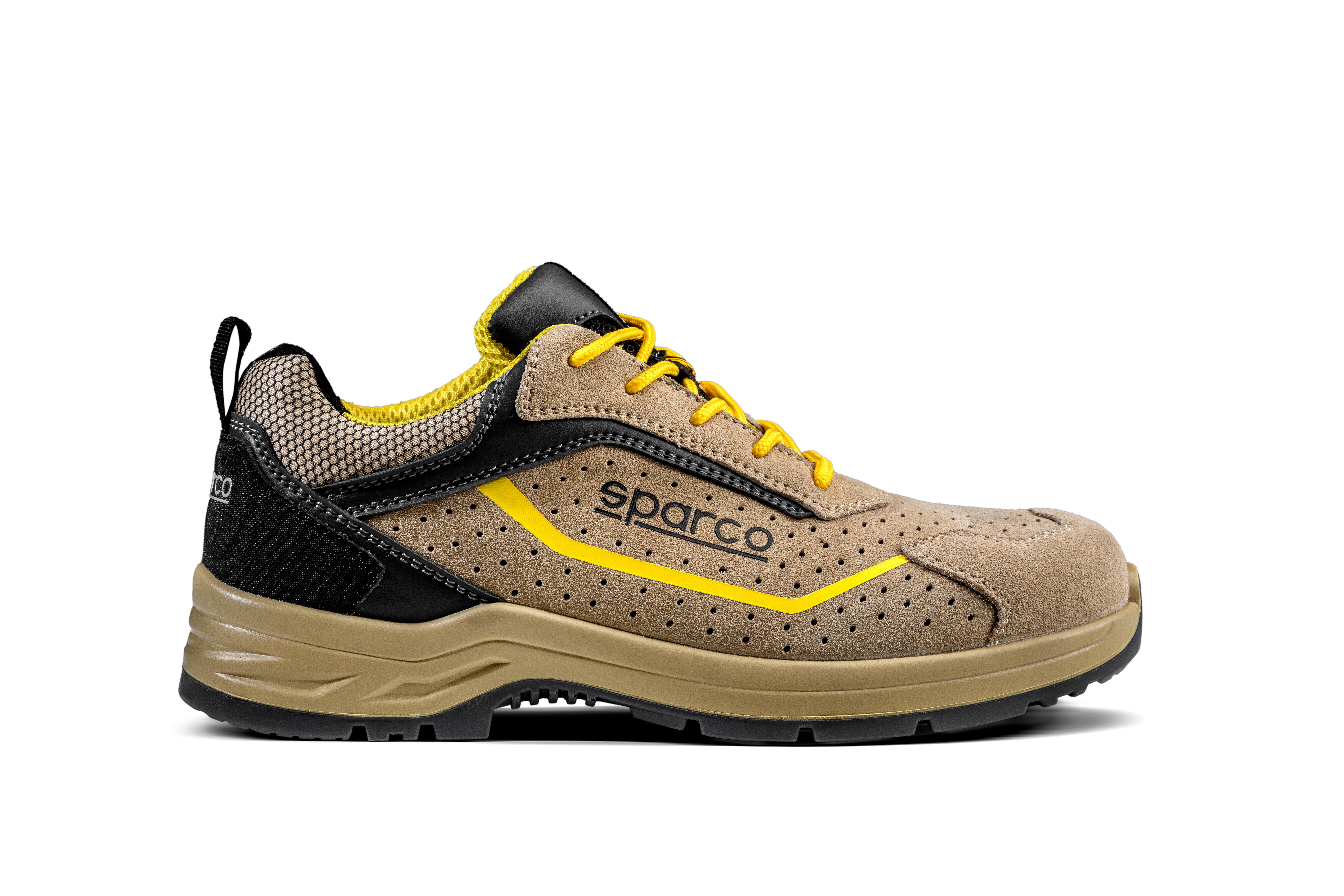 Sparco  Zapato De Seguridad Colton Esd S1ps Sr Fo Lg /, Cómodo Y Transpirable Para Trabajar Siempre De Forma Dinámica, Talla 45 Beige/Amarillo , Leroy Merlin