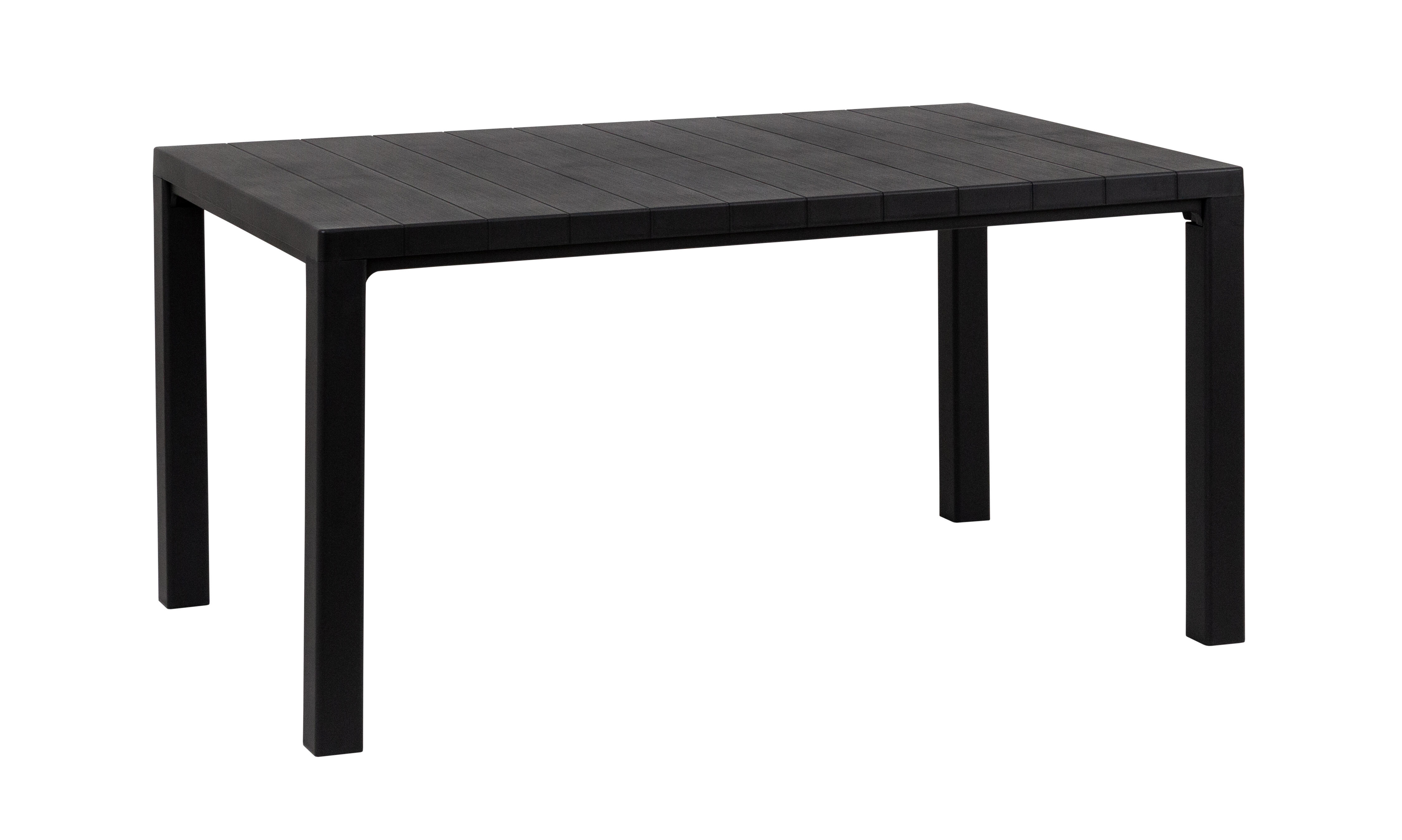 mesa de jardin de comedor de polipropileno davide blanco de 147x74x88 cm