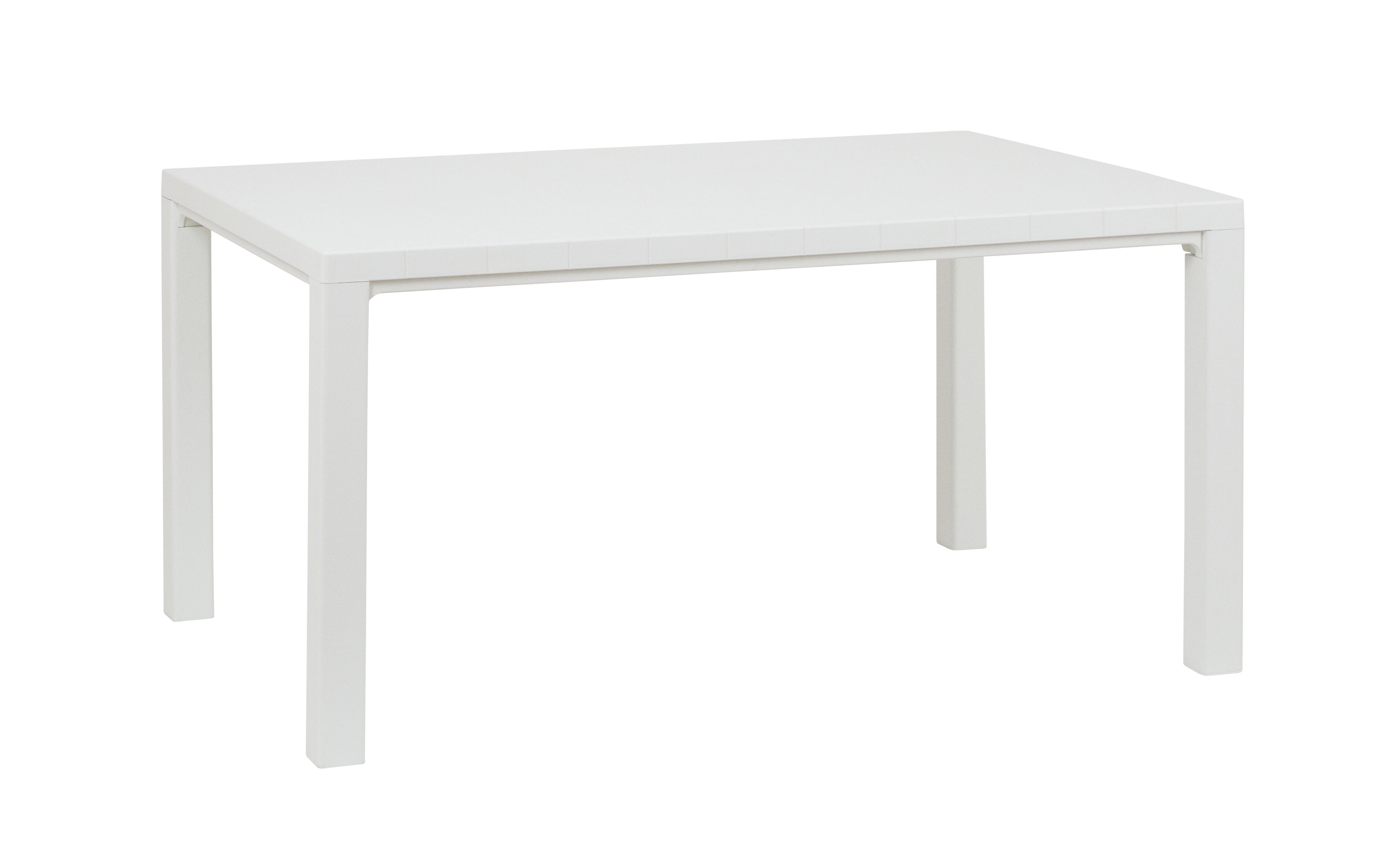 mesa de jardin de polipropileno davide blanco de 147x88x74 cm