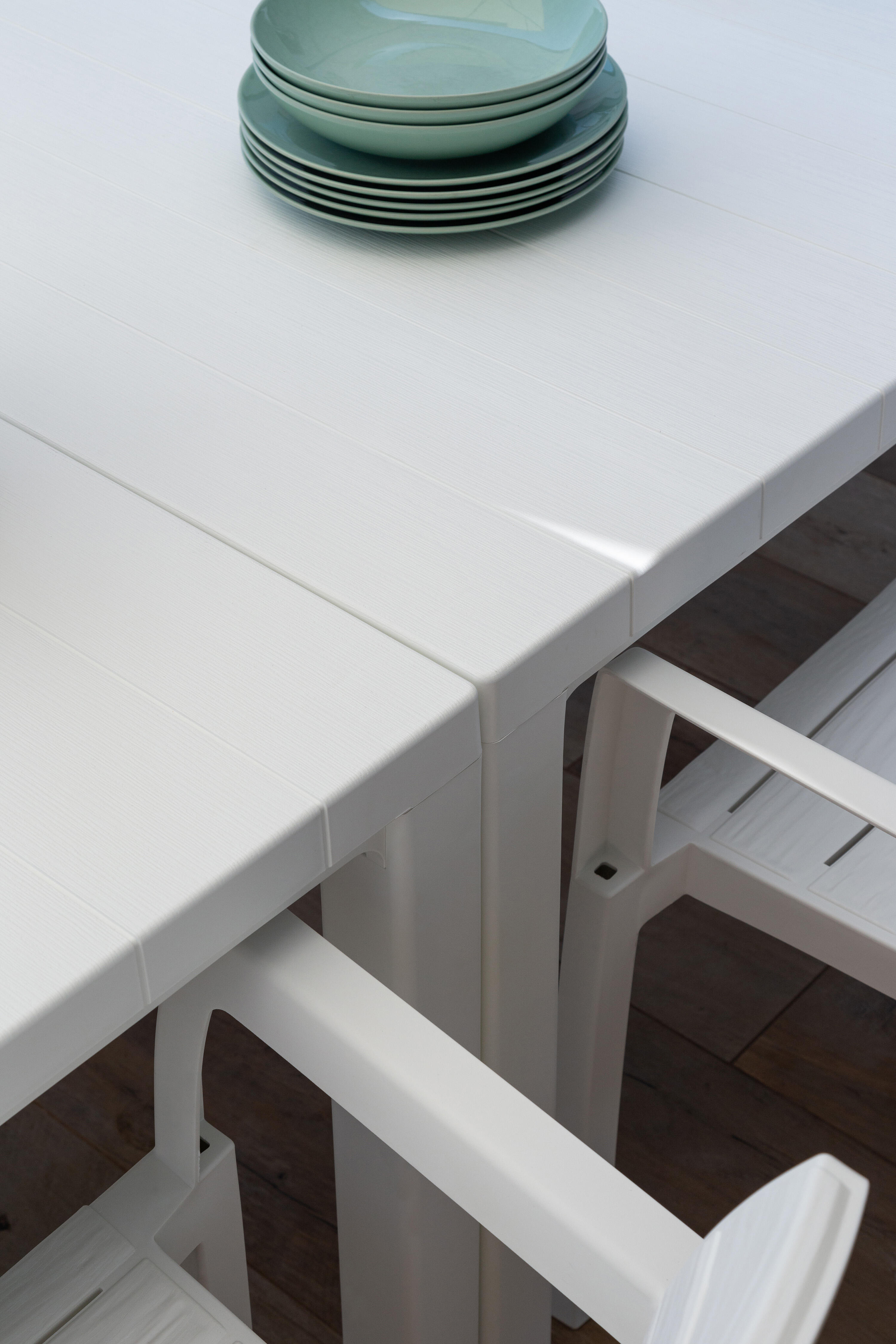 mesa de jardin de polipropileno golia negro de 294x88x74 cm