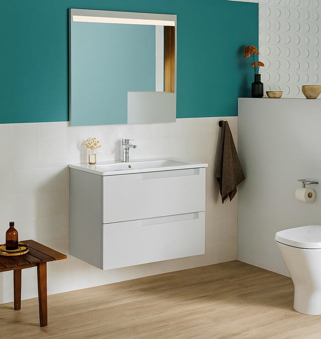 MUEBLE DE BAÑO CON LAVABO ROCA BORNEO GRIS CLARO 60.5X46CM