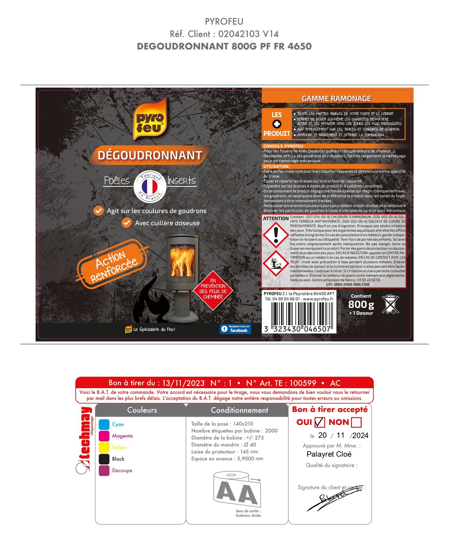 Dégoudronnant pour foyers d'inserts PYROFEU, pot de 800 gr - 2