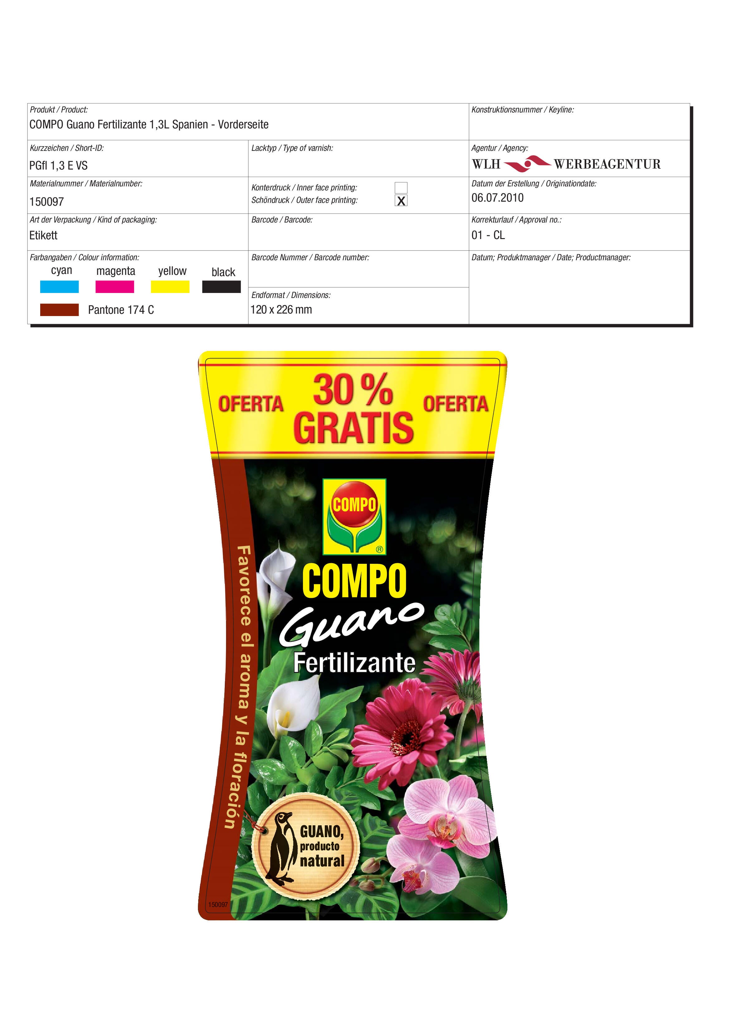 Fertilizante liquido guano 1L + 300 ml Compo | Leroy Merlin
