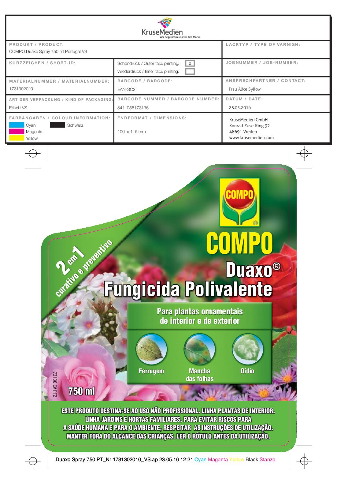Fungicida polivalente 750 ml Duaxo Compo - 5