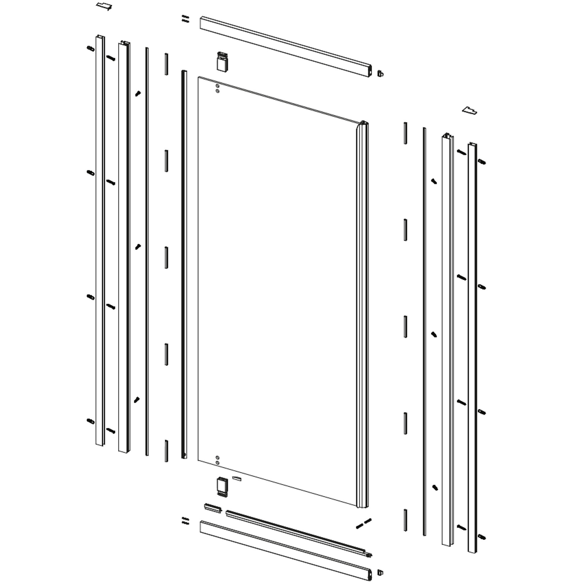 Porta doccia saloon L 76-80 cm x H 200 cm per nicchia in vetro trasparente SP. 8 mm, profilo lucido cromo, serie Style - 3