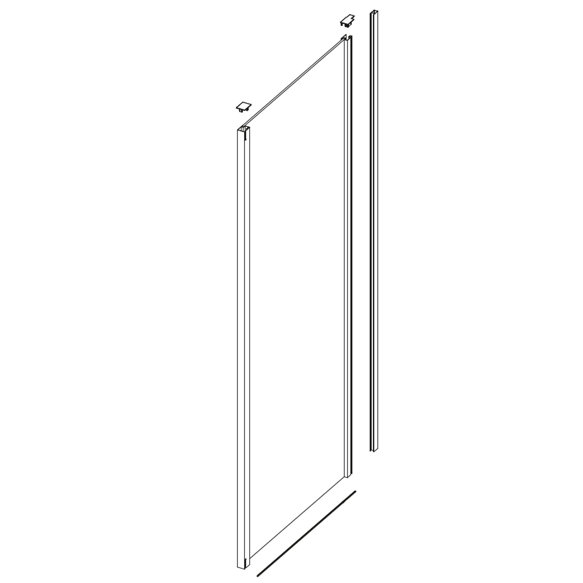 Pannello laterale per box doccia Style L 75 x H 200cm, Sp. 8 mm vetro vetro senza finitura / trasparente profilo in alluminio argento spazzolato - 3