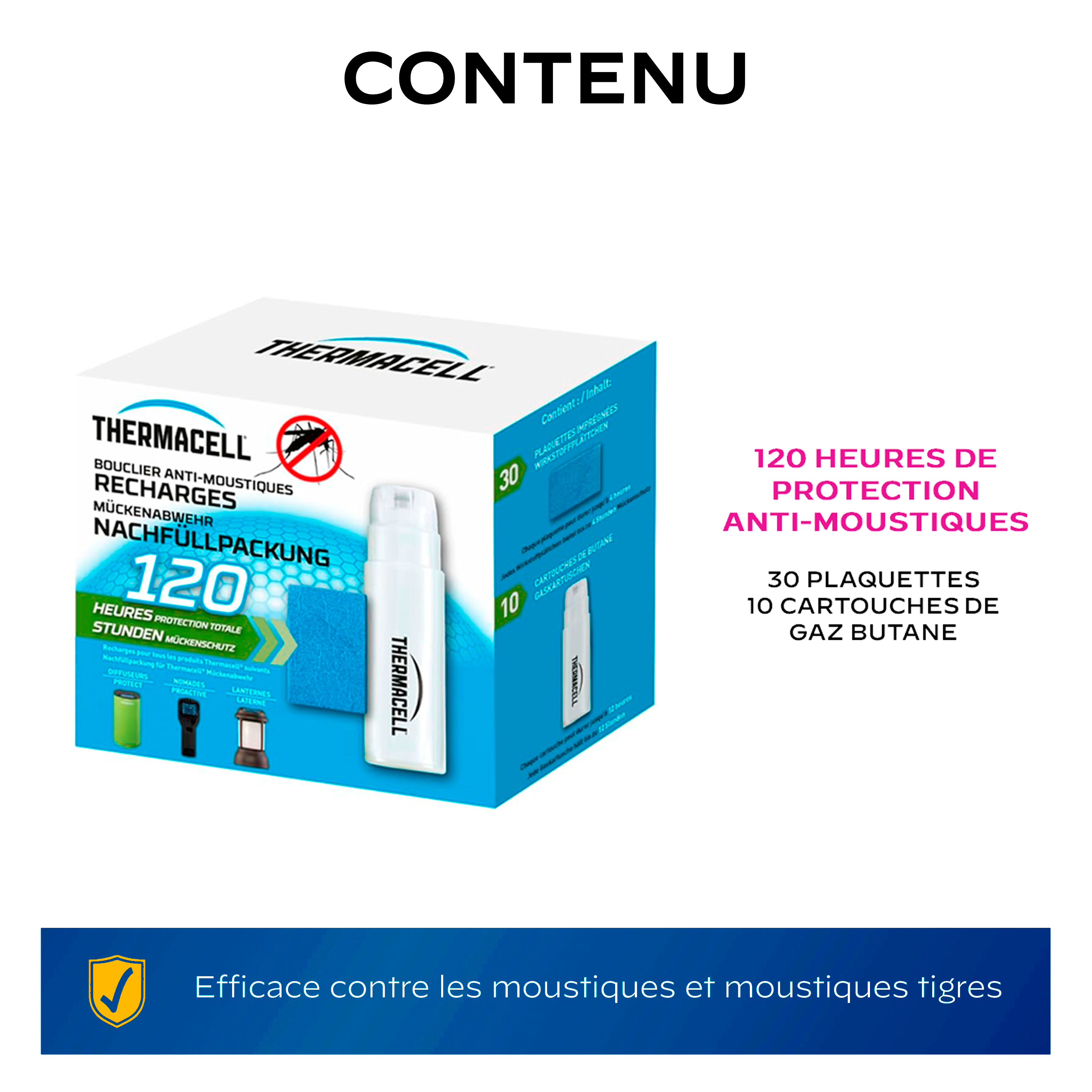Antimoustiques antimoustiques moustique THERMACELL, 30 plaquettes et 10 cartouch - 2