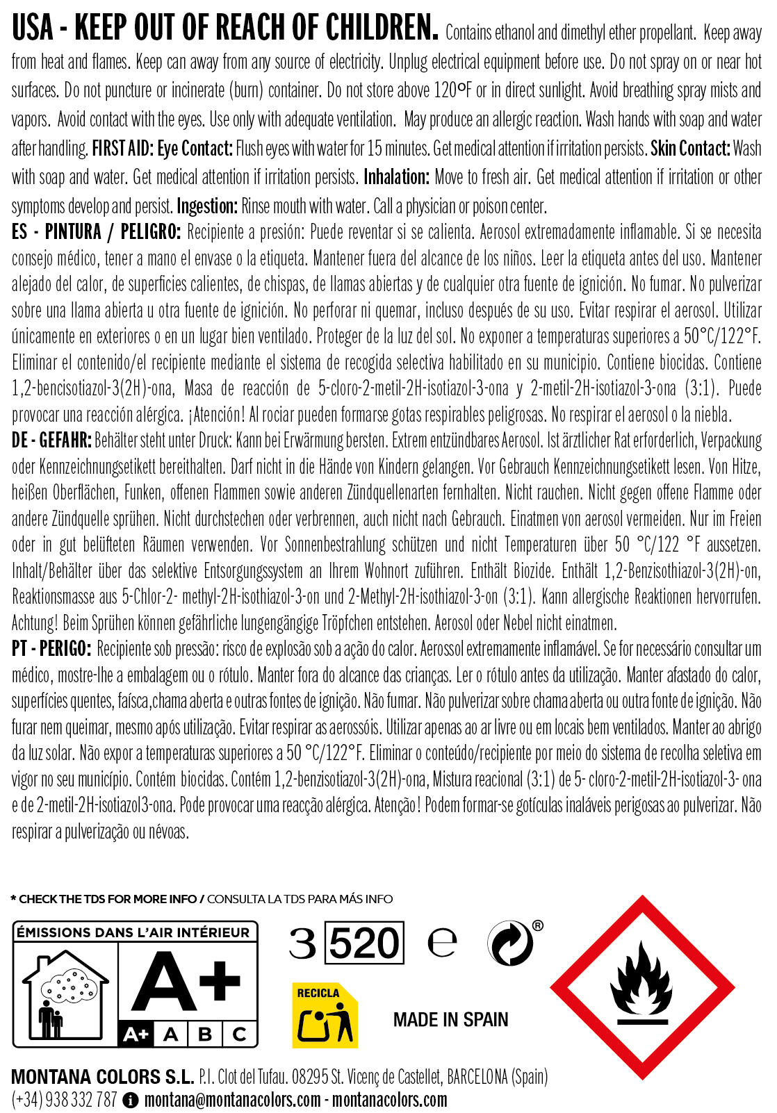 Spray WEPRO MTN 400ml oro brillante - 3