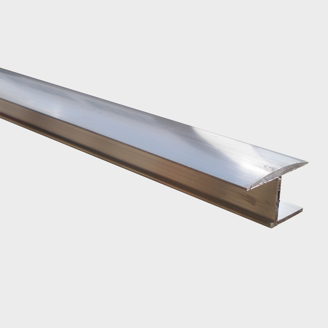 Perfil de esquina y borde externo  de aluminio Natural-11  2.55m x1.1cm