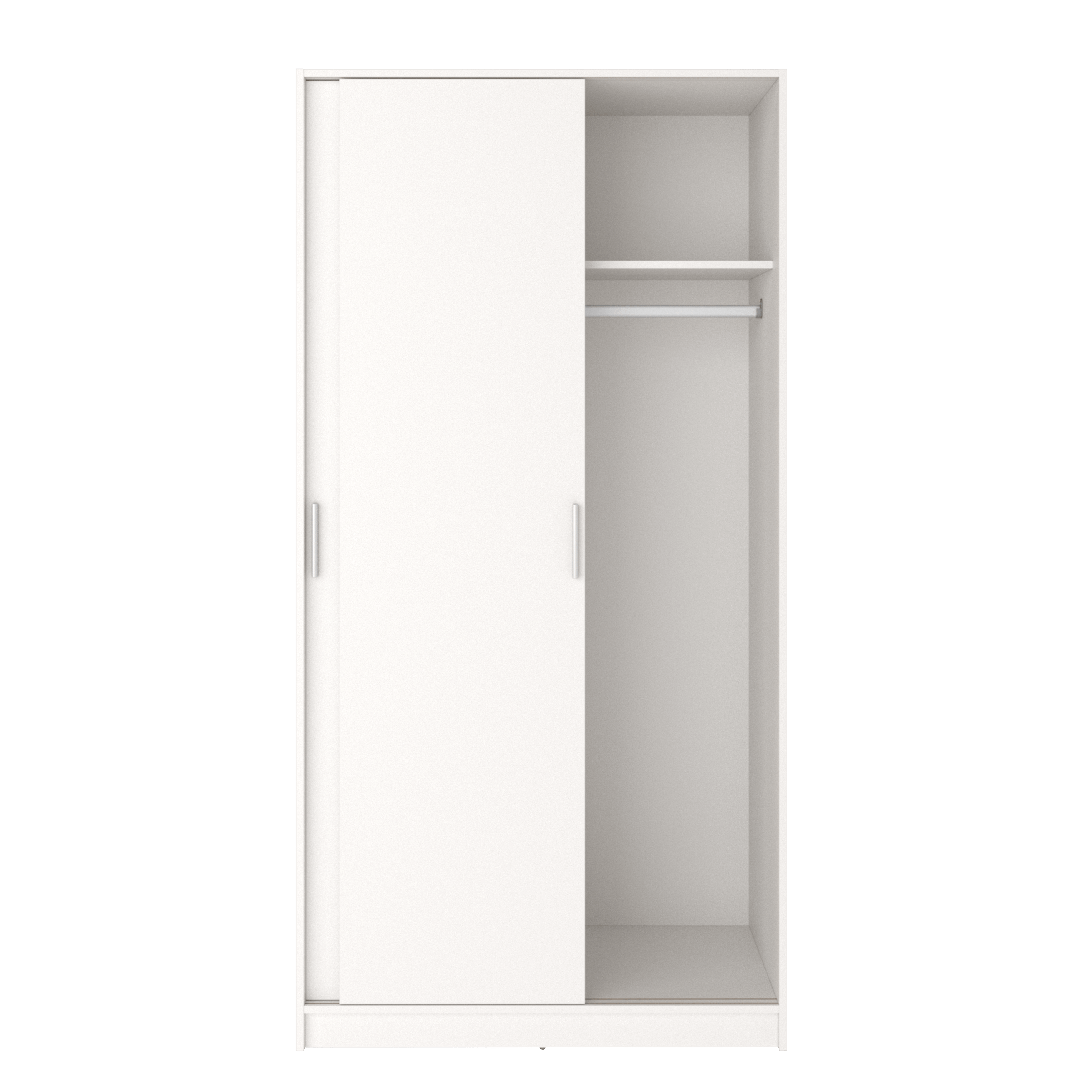 Roupeiro em kit 2 PORTAS DE CORRER 100X50X200CM BRANCO - 12