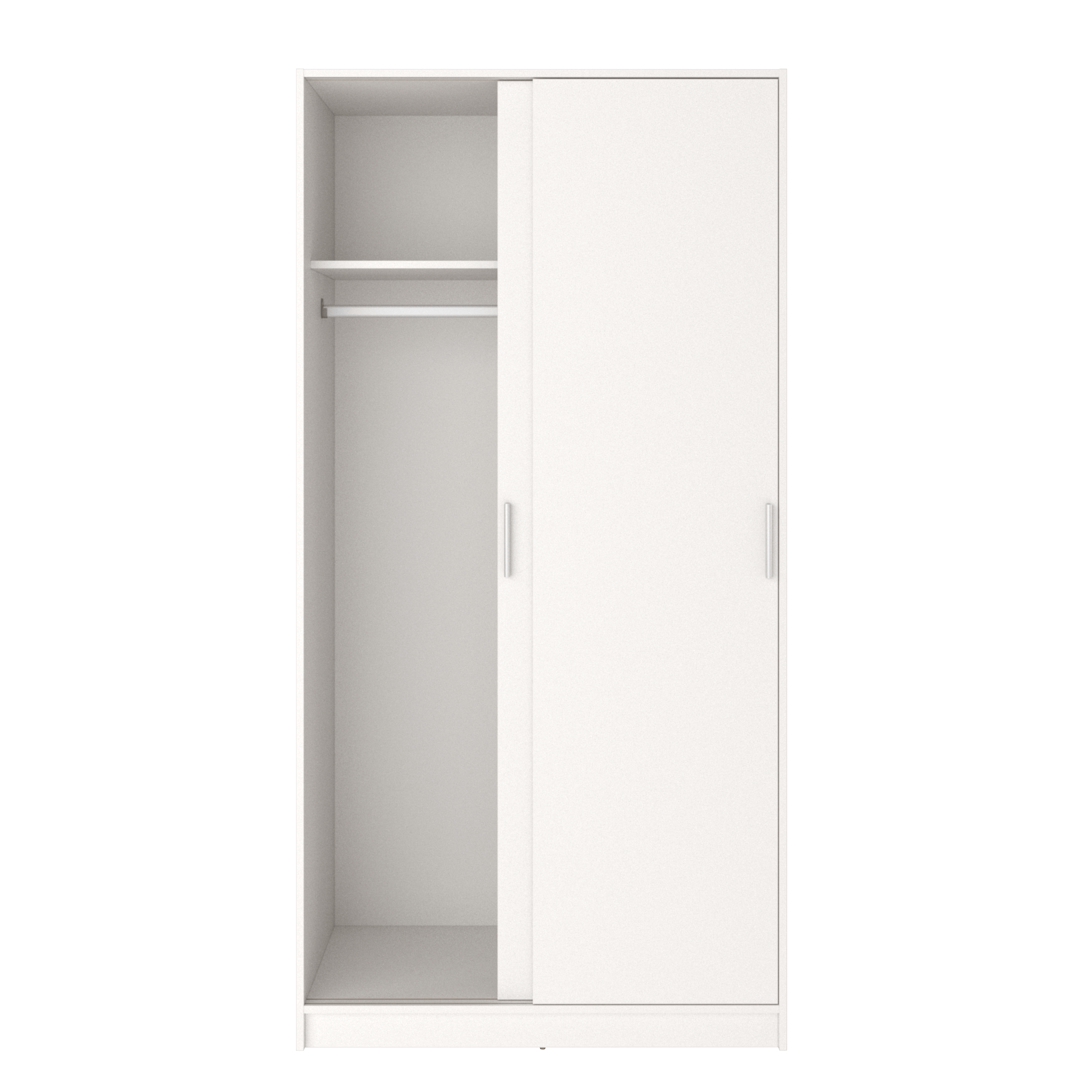 Roupeiro em kit 2 PORTAS DE CORRER 100X50X200CM BRANCO - 2