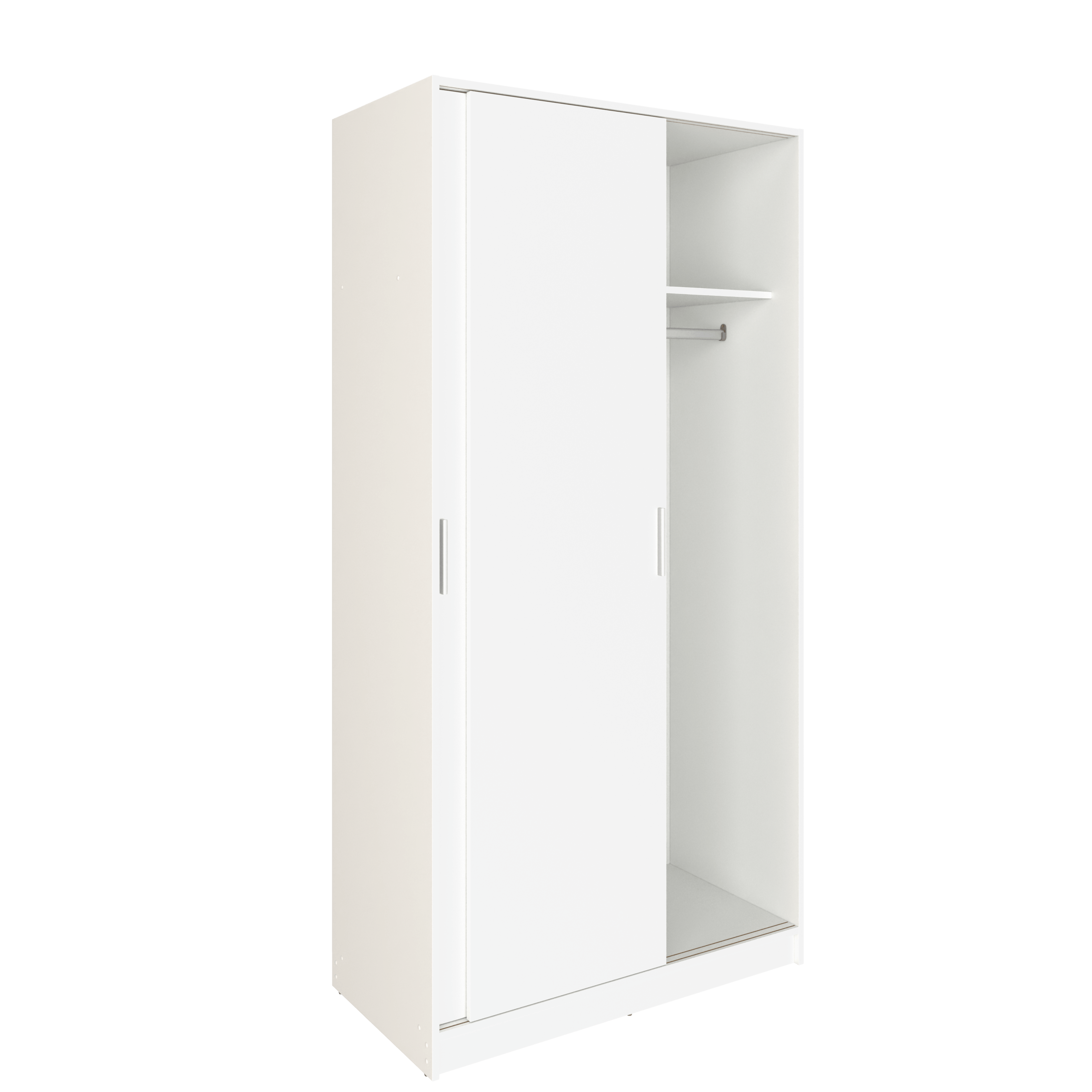 Roupeiro em kit 2 PORTAS DE CORRER 100X50X200CM BRANCO - 3