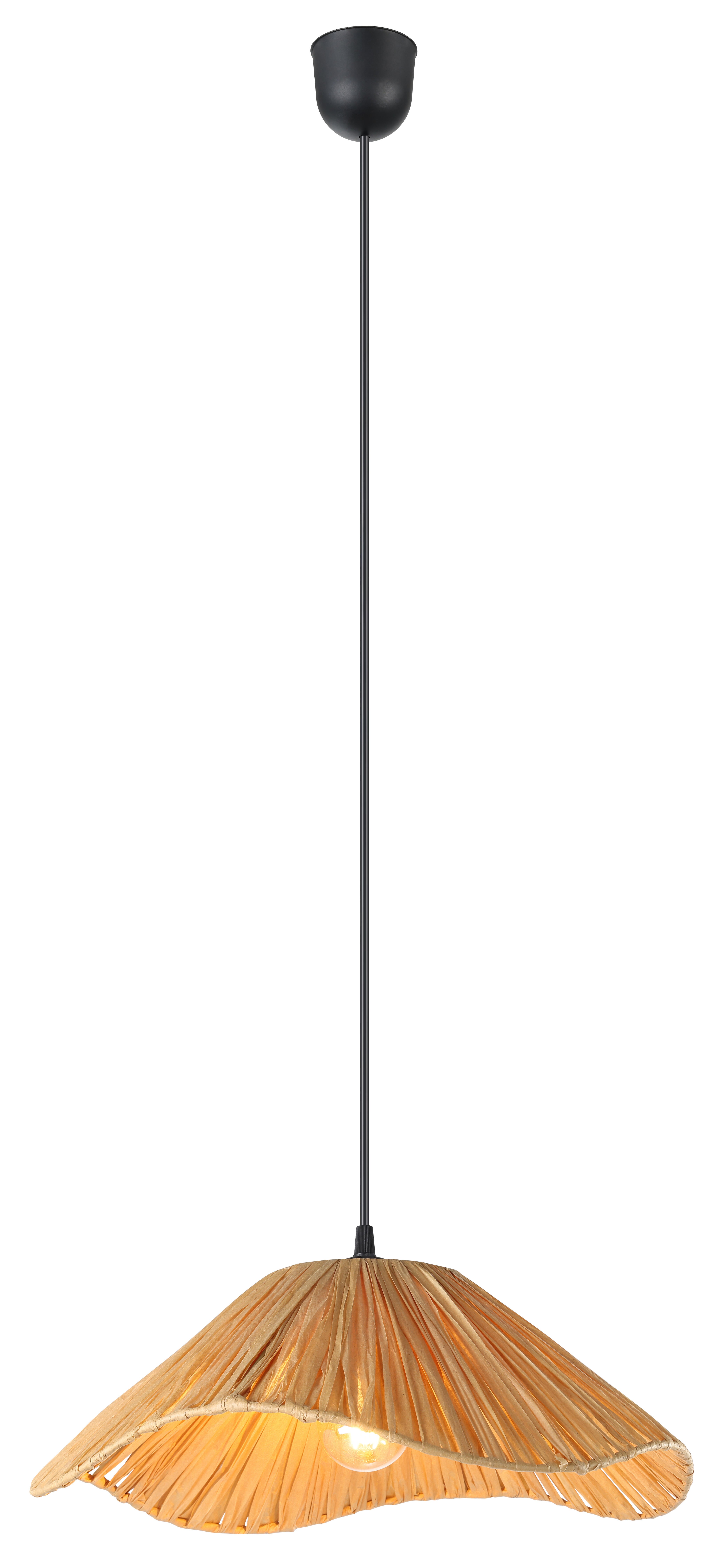 Lámpara de techo colgante de papel y rafia beige 1 luz E27 Laxford 40 cm - 2