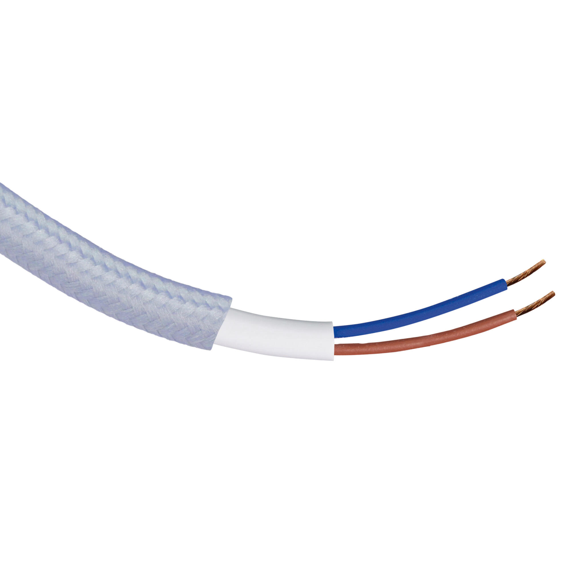 Câble tissu, bleu ciel, TIBELEC, 30 cm - 4