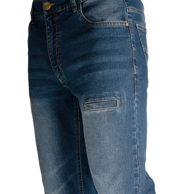 PANTALON DE TRABAJO MULTIBOLSILLOS VAQUERO ELASTICO AZUL TALLA L KAPRIOL