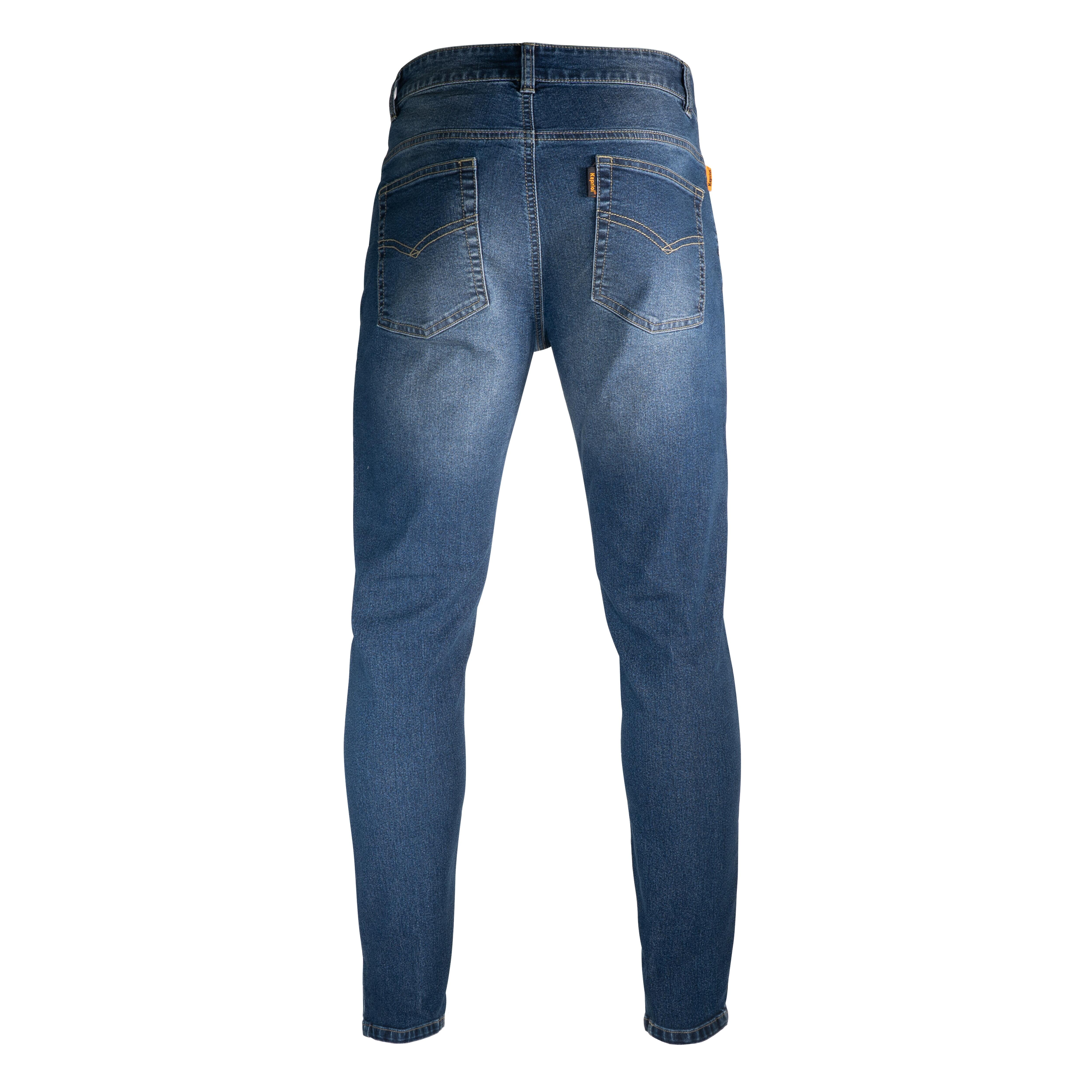 PANTALON DE TRABAJO MULTIBOLSILLOS VAQUERO ELASTICO AZUL TALLA 2XL KAPRIOL - 3