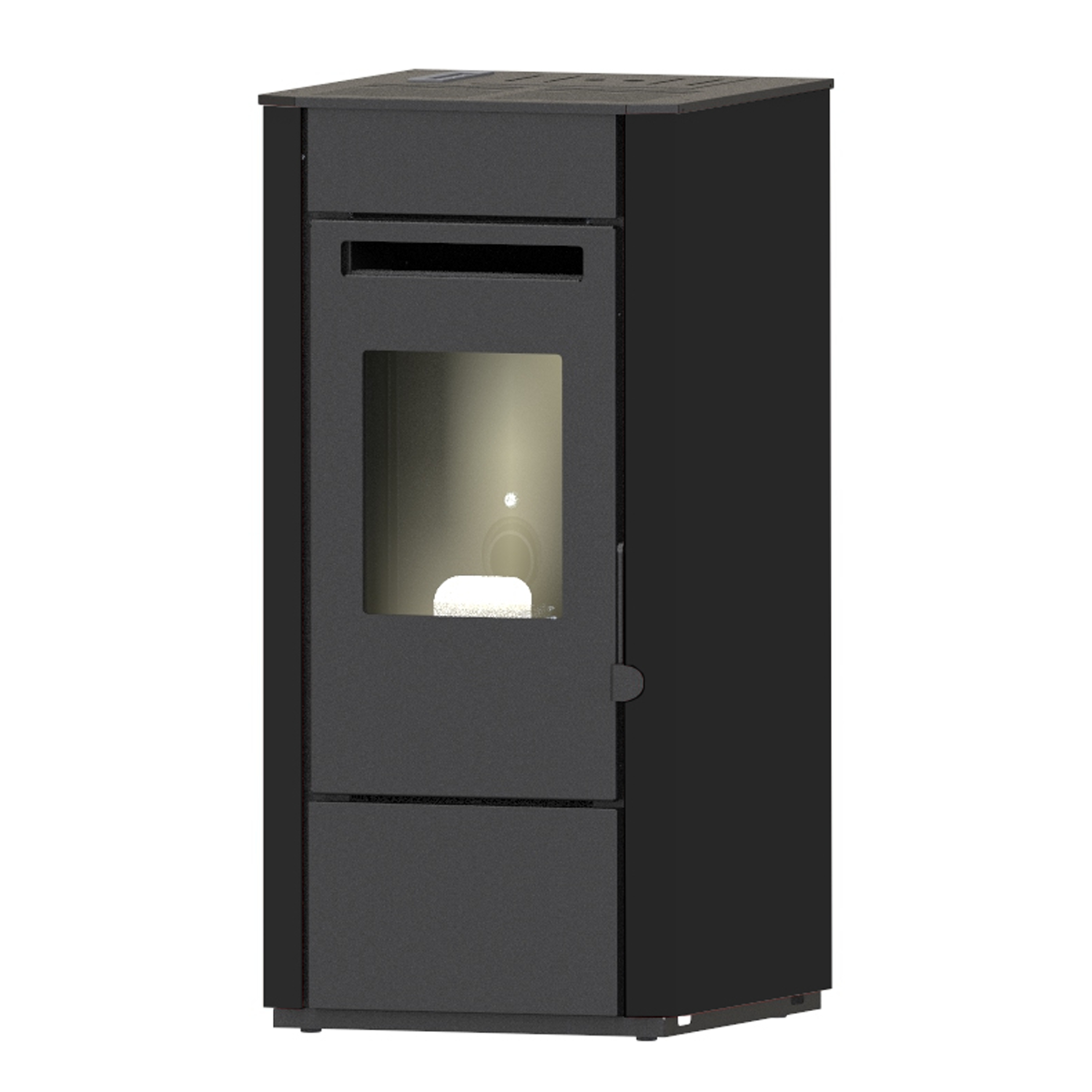 Punto Fuoco Elsa stufa a pellet ventilata 9,5 kW, 5 stelle, classe A+, una uscita d'aria, 43x92x47 cm, nera