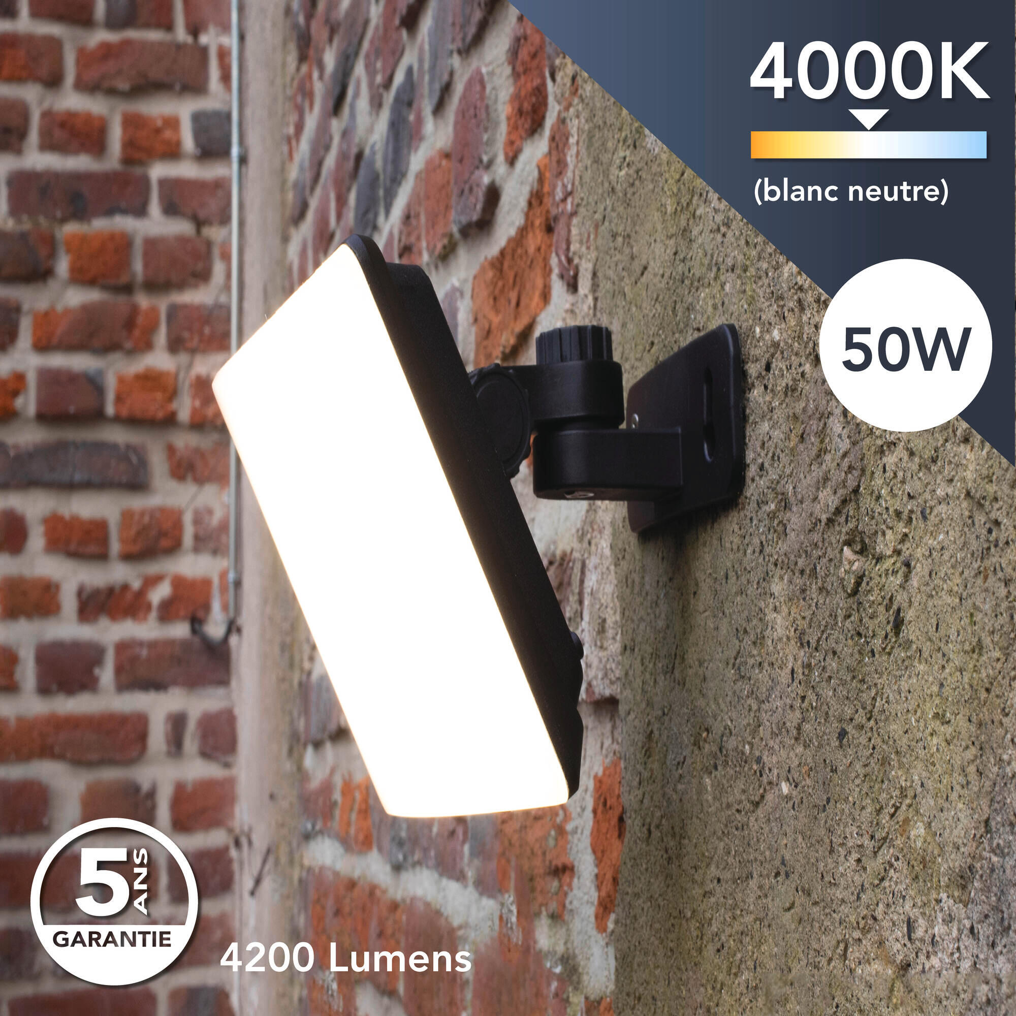 Projecteur extérieur LED, 4200 Lm noir Full screen TIBELEC - 2