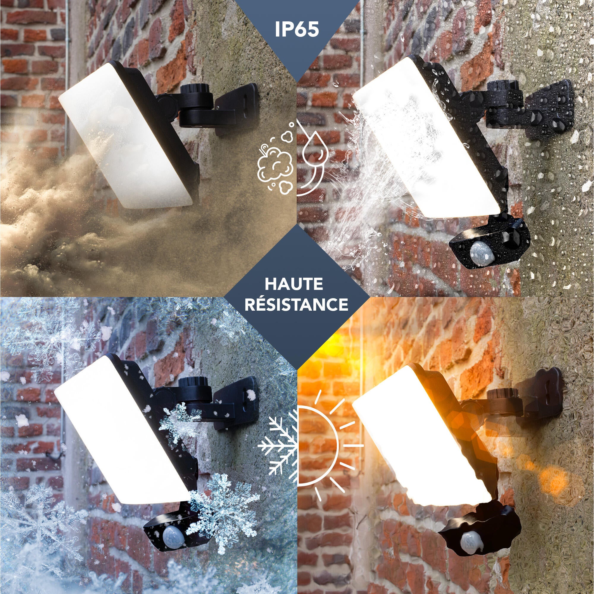 Projecteur extérieur LED à détection, 800 Lm blanc Fullscreen TIBELEC - 7