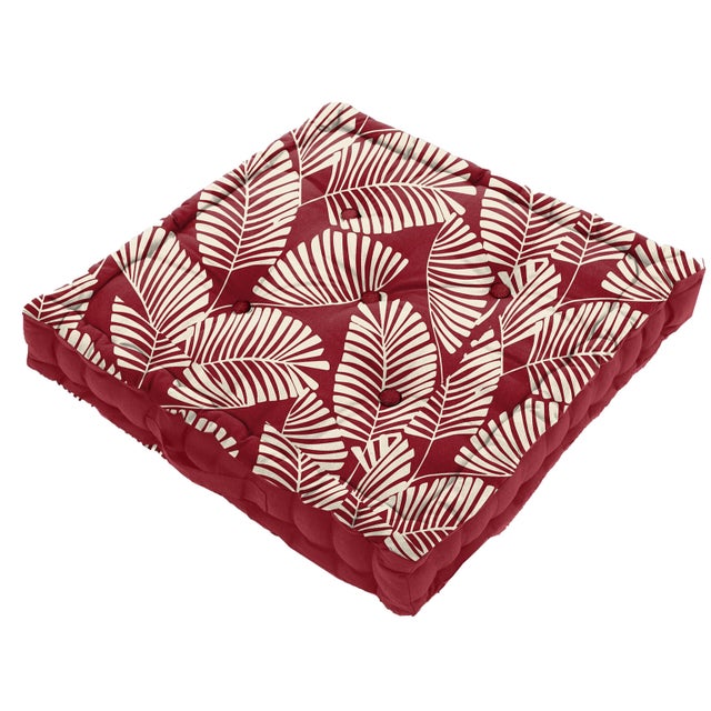 Coussin de sol Olivia, rouge, l.60 x L.60 cm