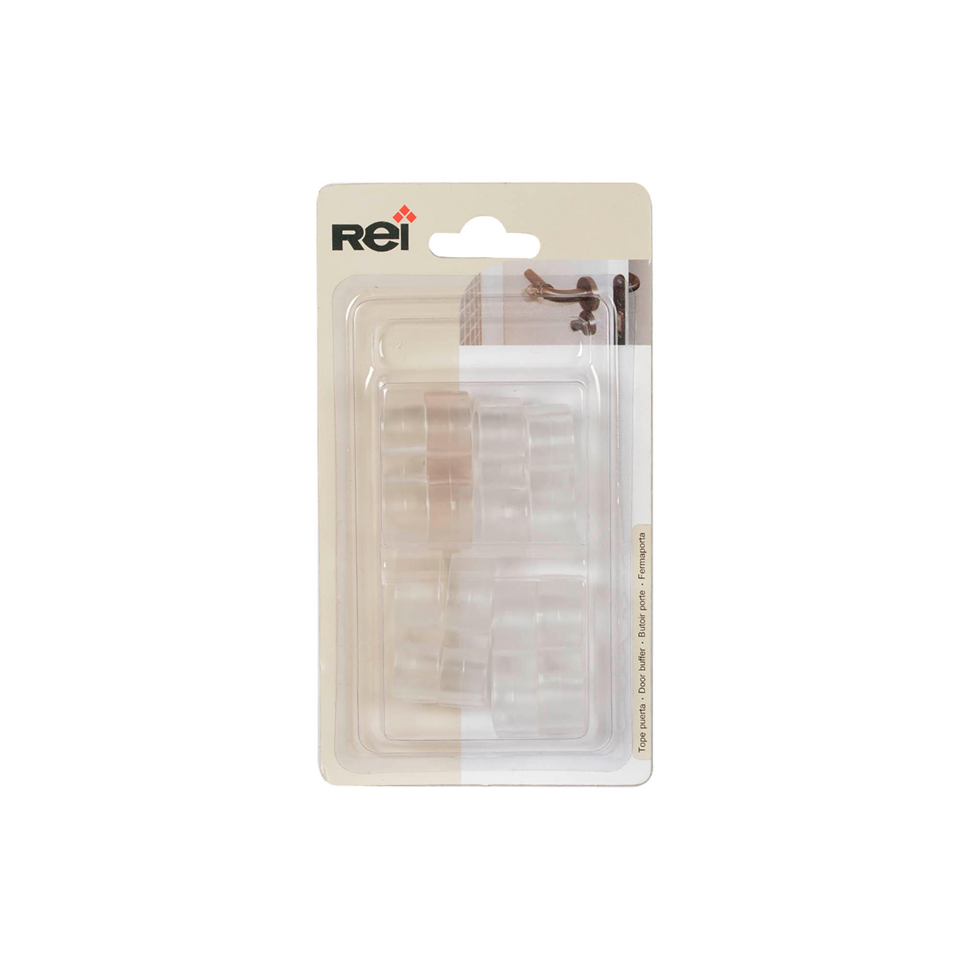 Pack 8 topes TRANSPARENTES 15-18 mm de ø y 1,3x2,4x4,5 cm - 6