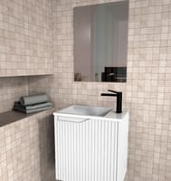 MUEBLE DE BAÑO CON LAVABO NOVA MINI BLANCO 50X33CM 1 PUERTA - 2