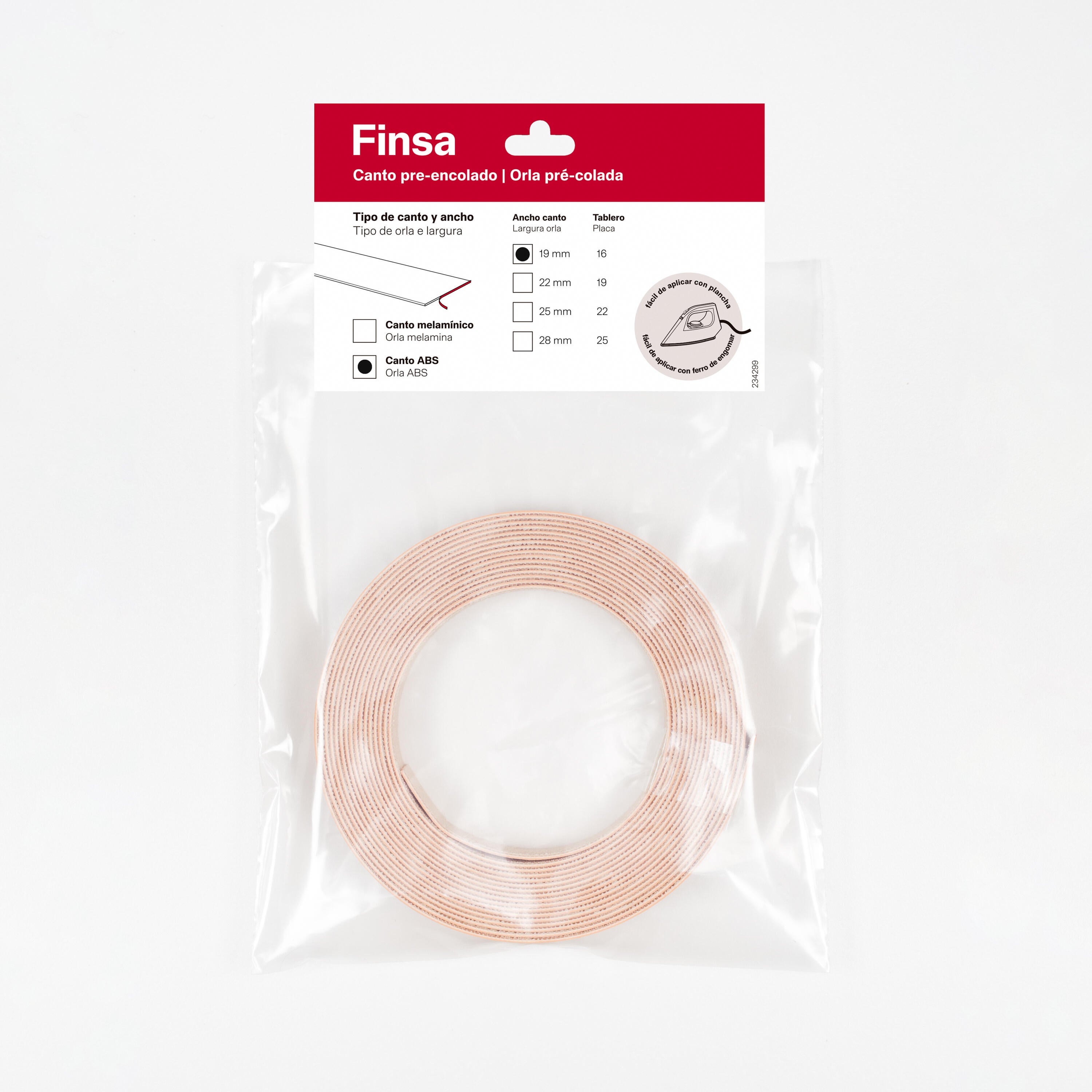 Canto preencolado PVC haya 1,9x500 cm - 6