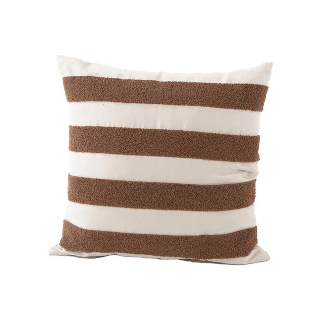 Coussin Cali, ecru / brun l.45 x L.45 cm