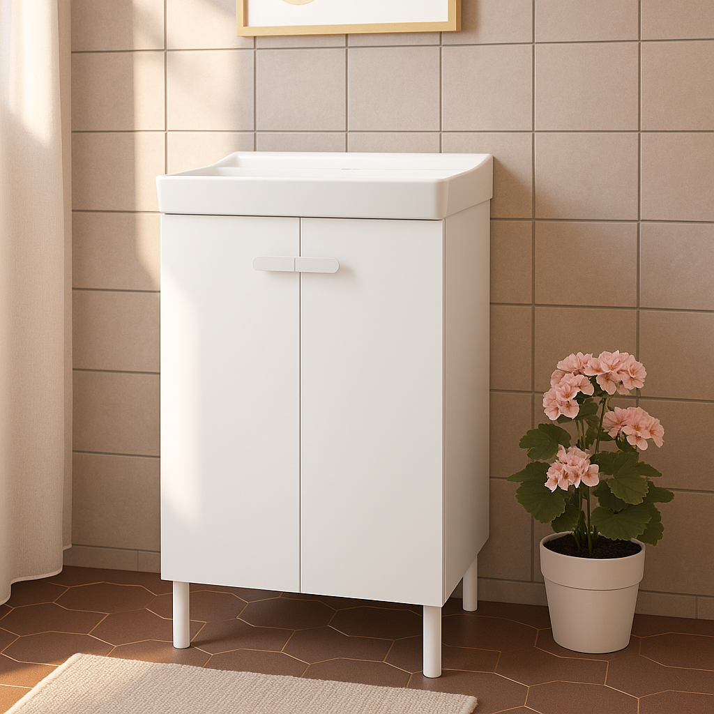 Lavabo da incasso rettangolare vasca a sinistra Easy L 71.2 x H 15.5 x P 42.4 cm in ceramica bianco lucido  - 4