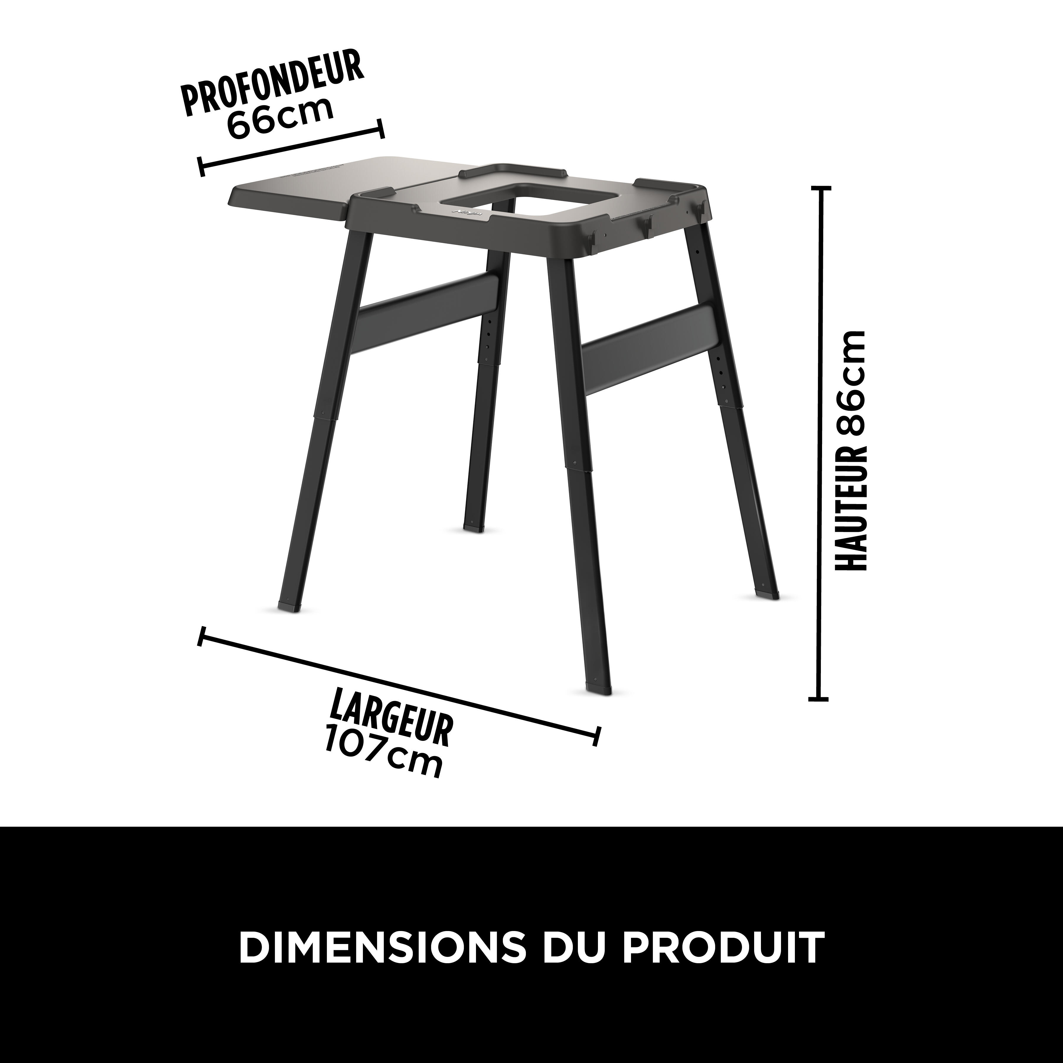 Support réglable et table d'appoint NINJA Woodfire noir, H.22.7xL.61.7xl.62.5 cm - 2