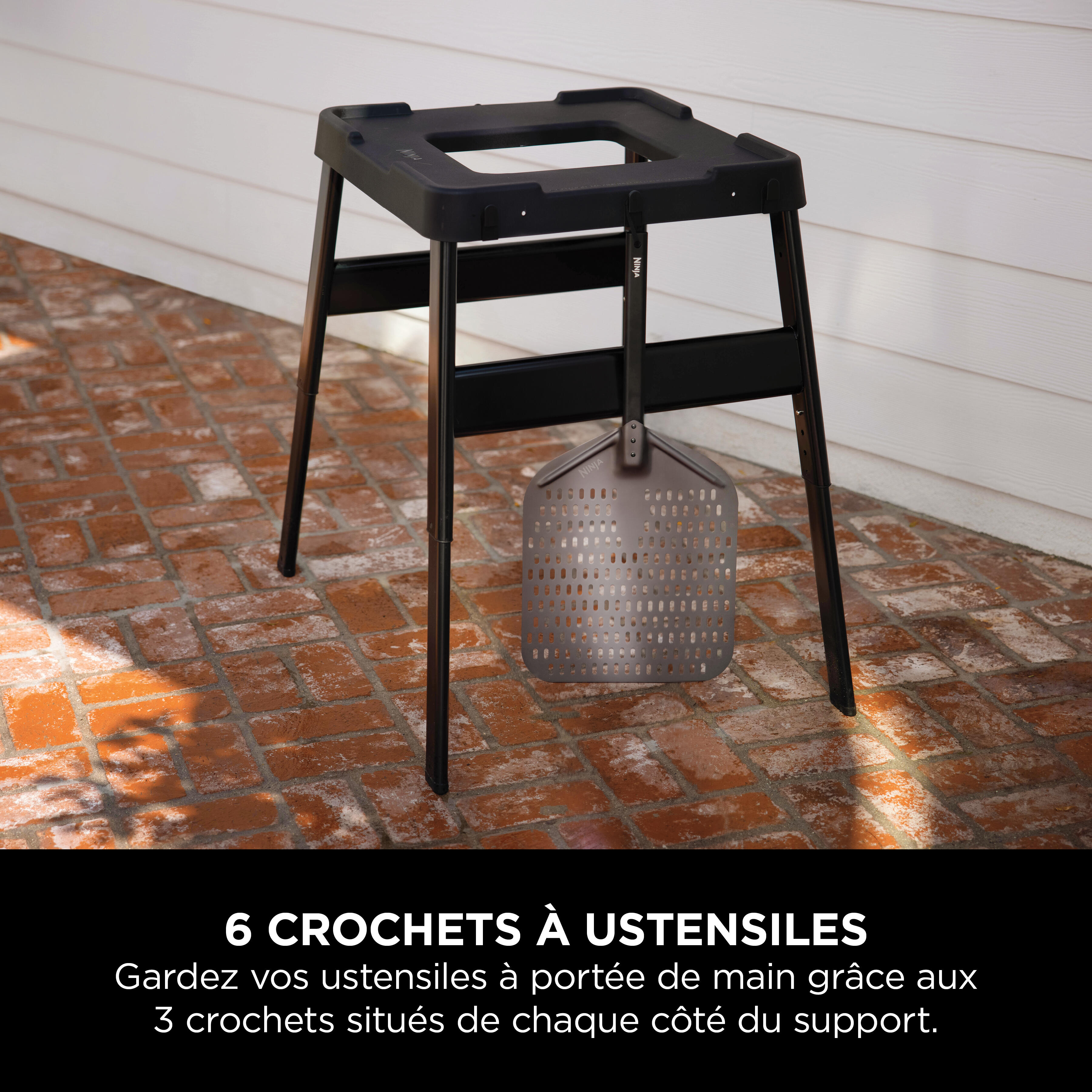 Support réglable et table d'appoint NINJA Woodfire noir, H.22.7xL.61.7xl.62.5 cm - 5
