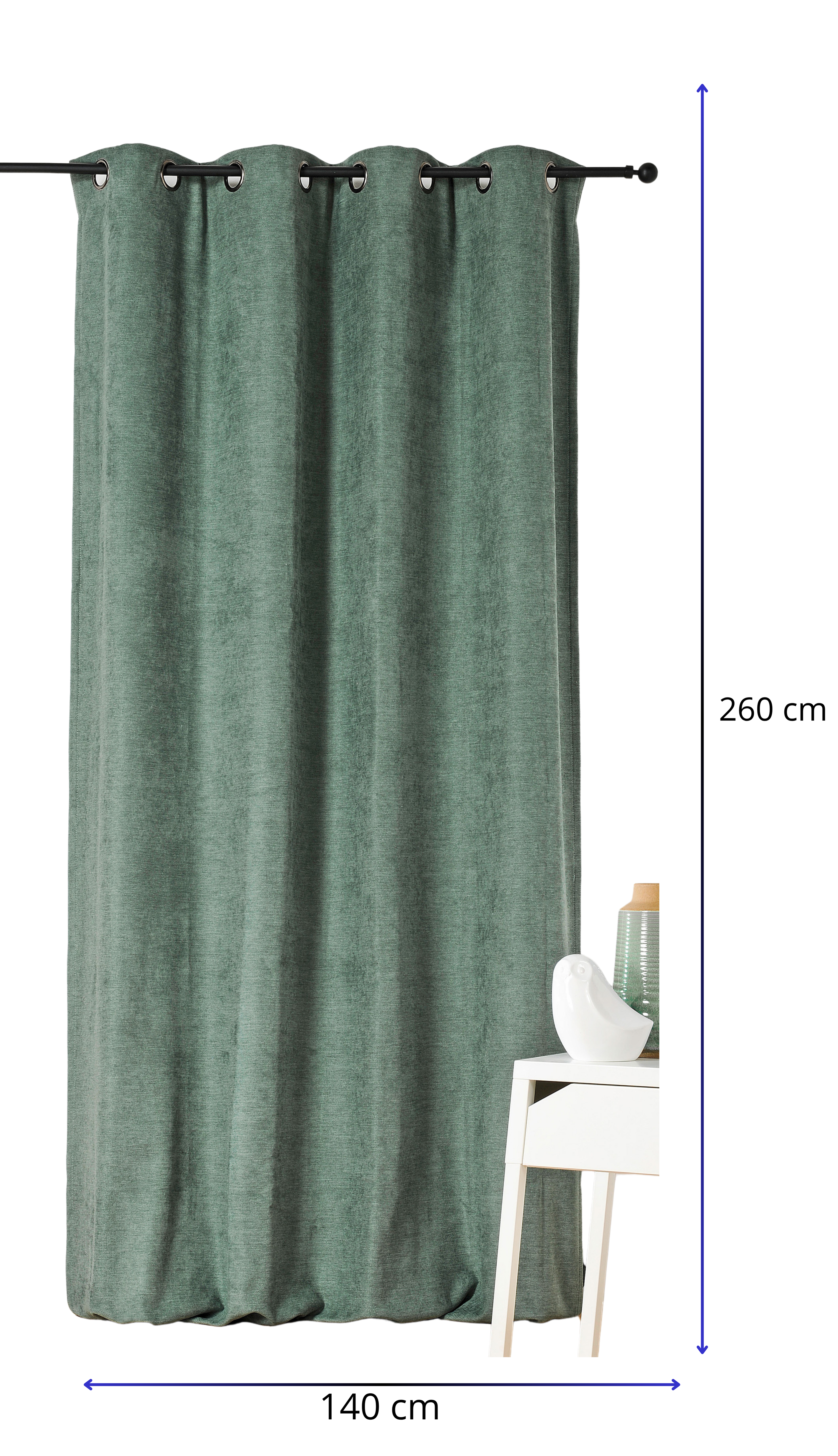 Tenda Alaska blu celadon, occhiello 140x260 cm LINDER - 5