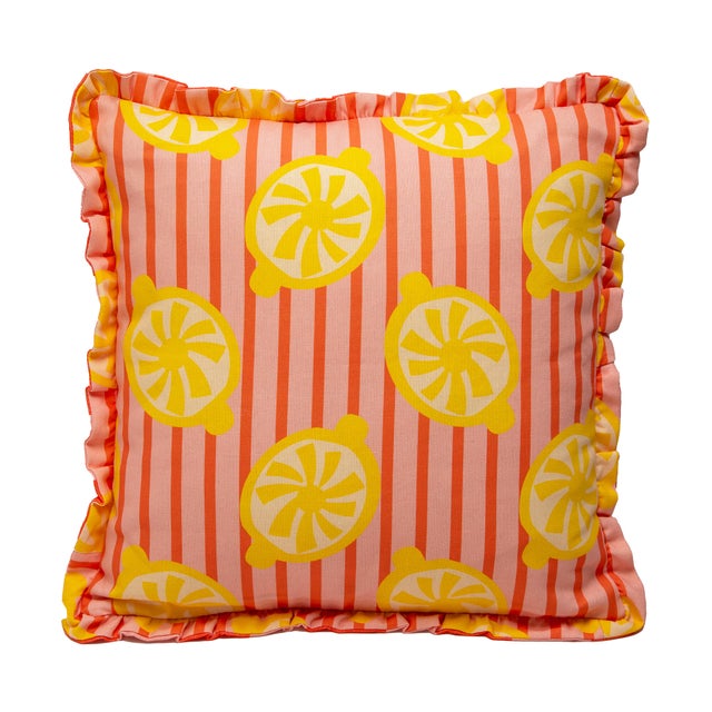 Coussin Frutti, rouge et jaune l.40 x L.40 cm