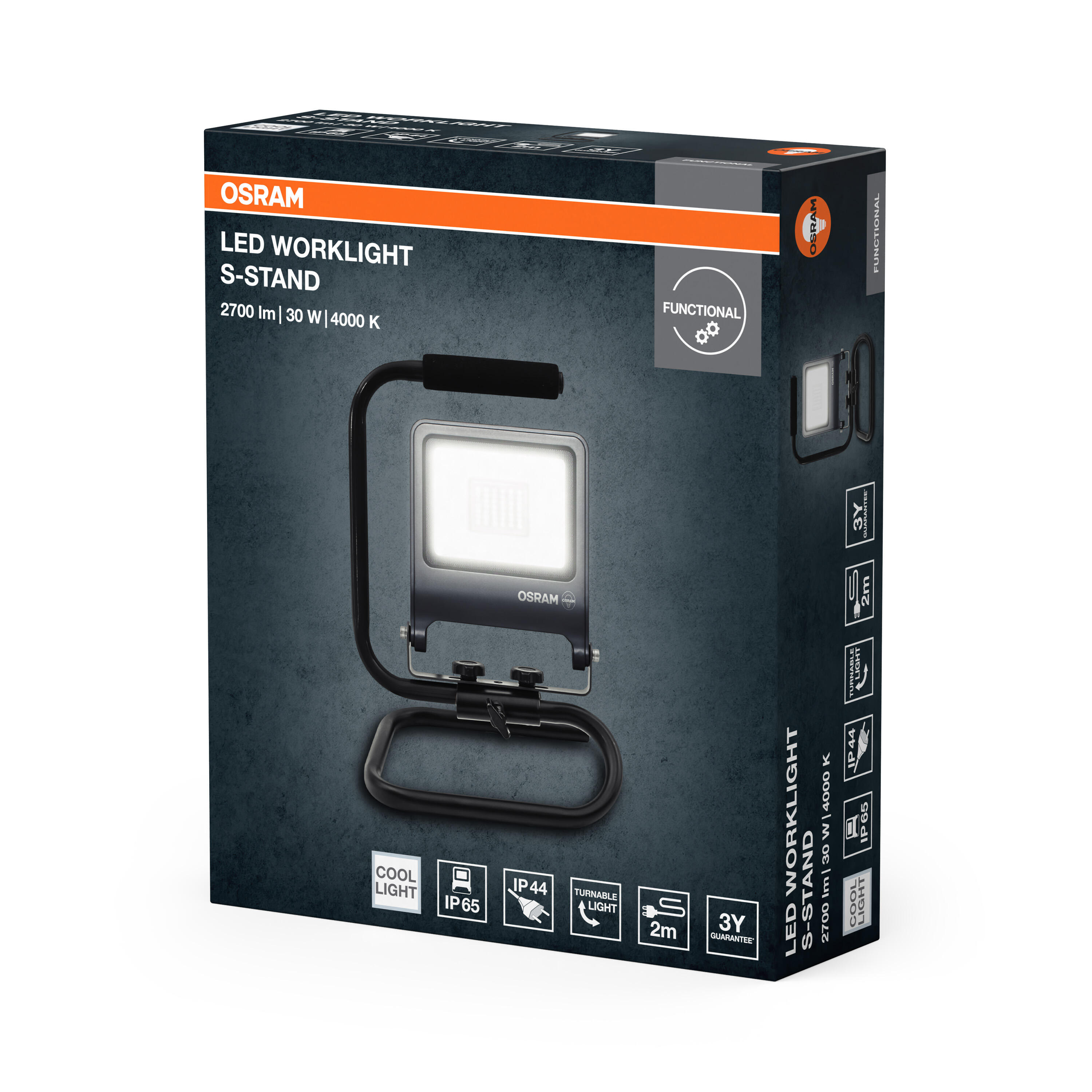 Projetor para exterior com lâmpada OSRAM preto 2700lm WORKLIGHTS S-STAND - 7