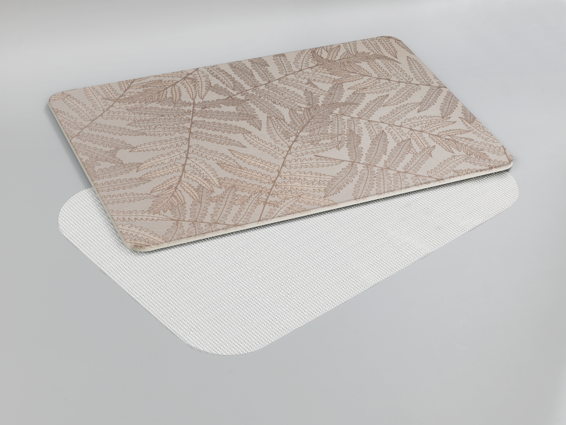 Tapis de bain l.39 x L.60 cm feuillage beige Diatomite dafni WENKO - 6