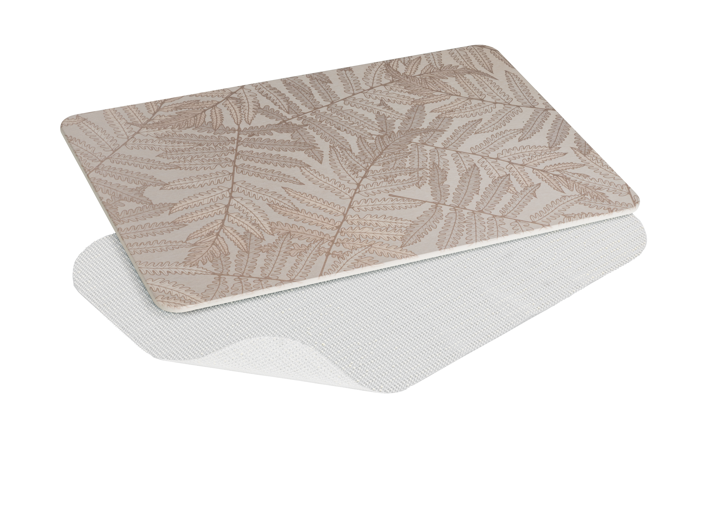 Tapis de bain l.39 x L.60 cm feuillage beige Diatomite dafni WENKO - 5